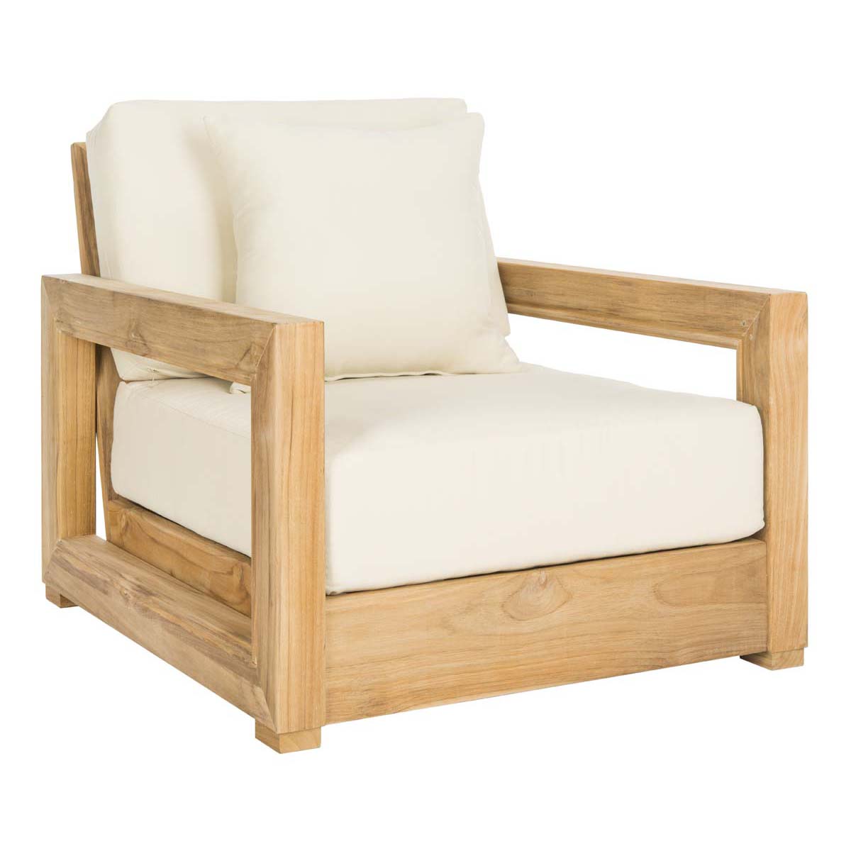 Montford Armchair | Safavieh Couture - Natural Teak / Beige