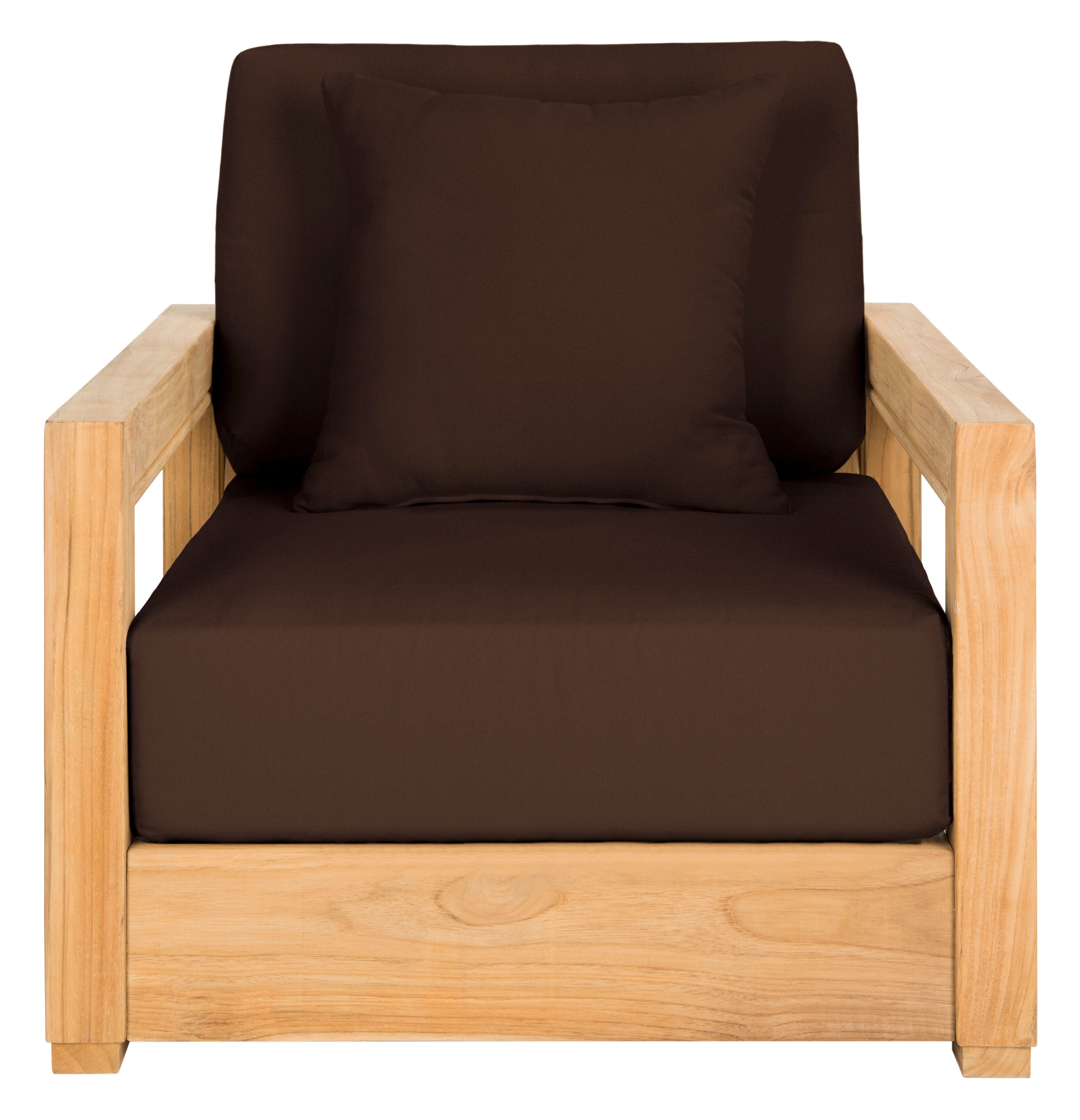 Montford Armchair | Safavieh Couture - Natural Teak / Dark Brown