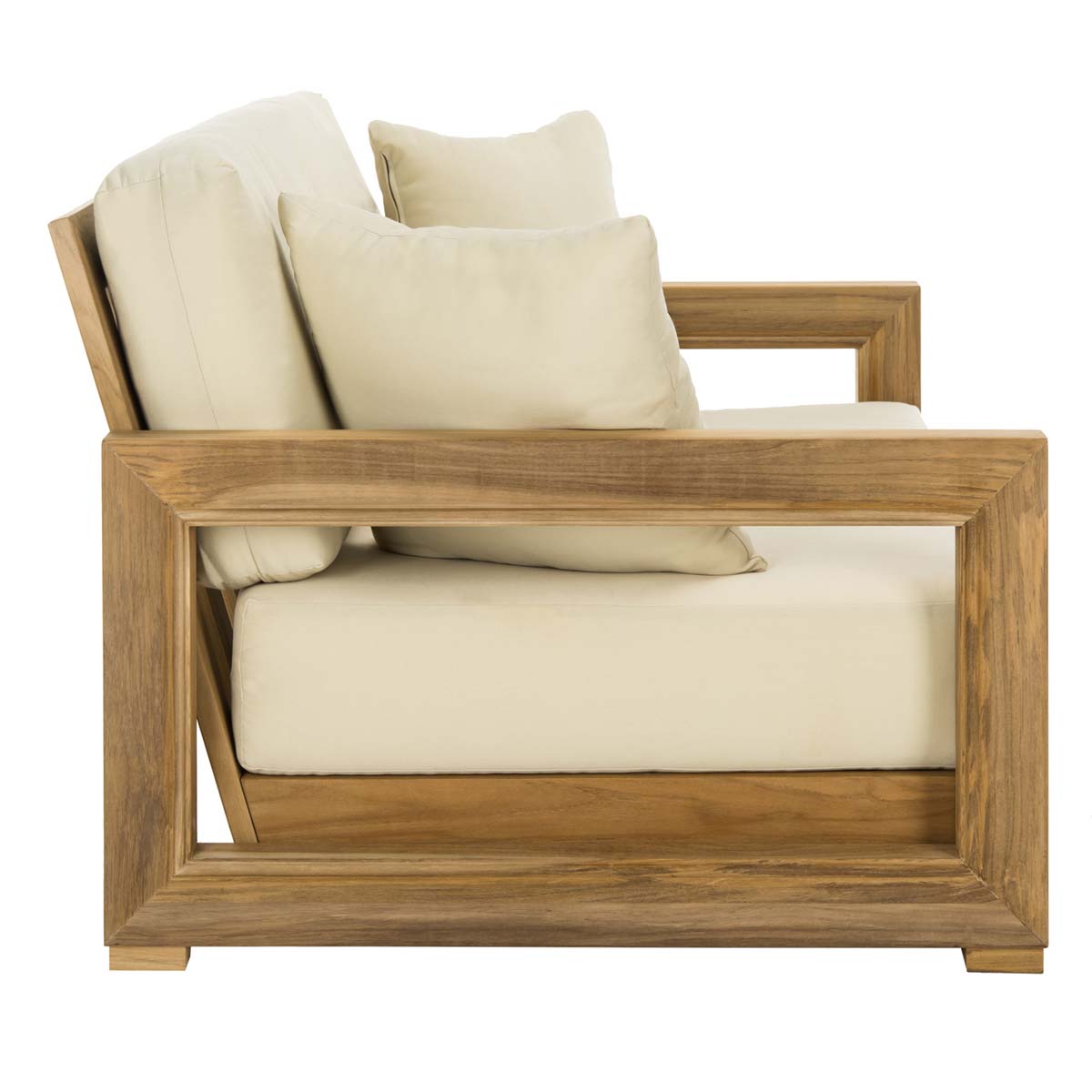 Montford 2-Seat Bench | Safavieh Couture - Natural Teak / Beige