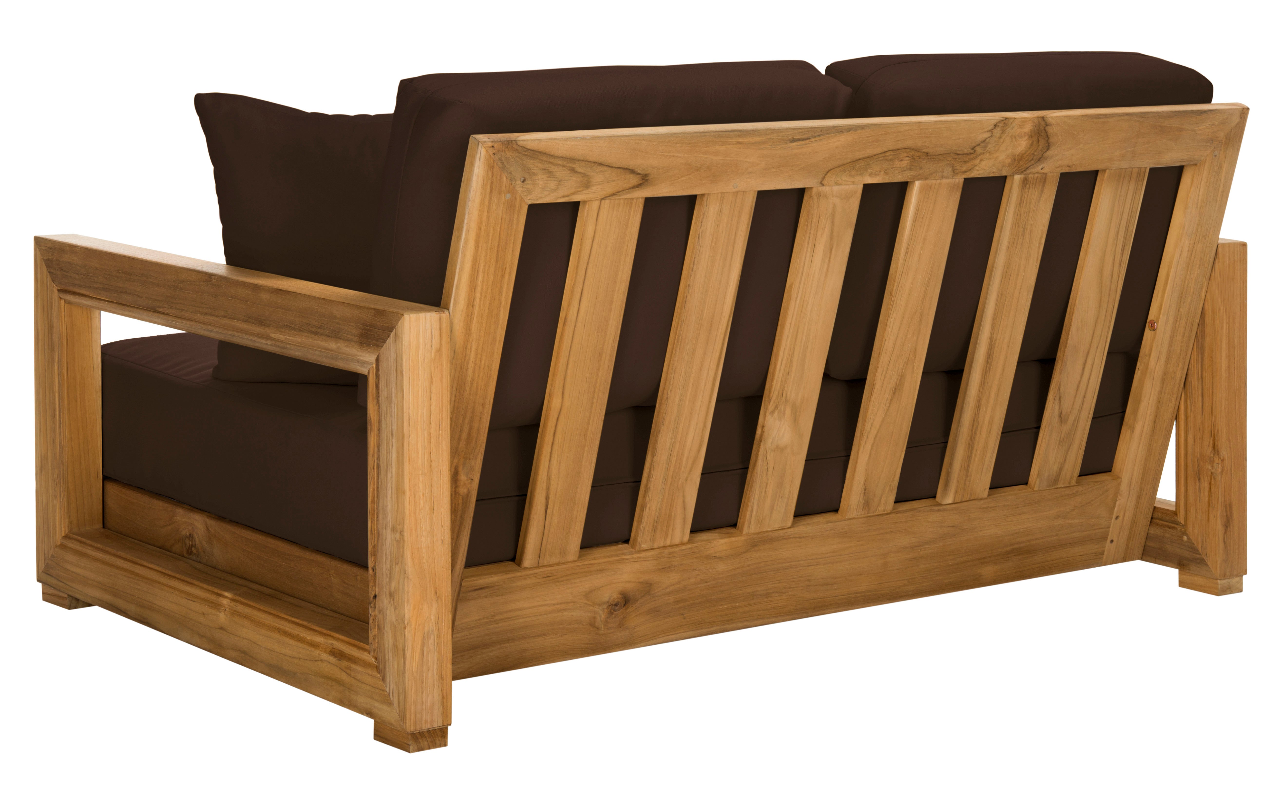 Montford 2-Seat Bench | Safavieh Couture - Natural Teak / Dark Brown