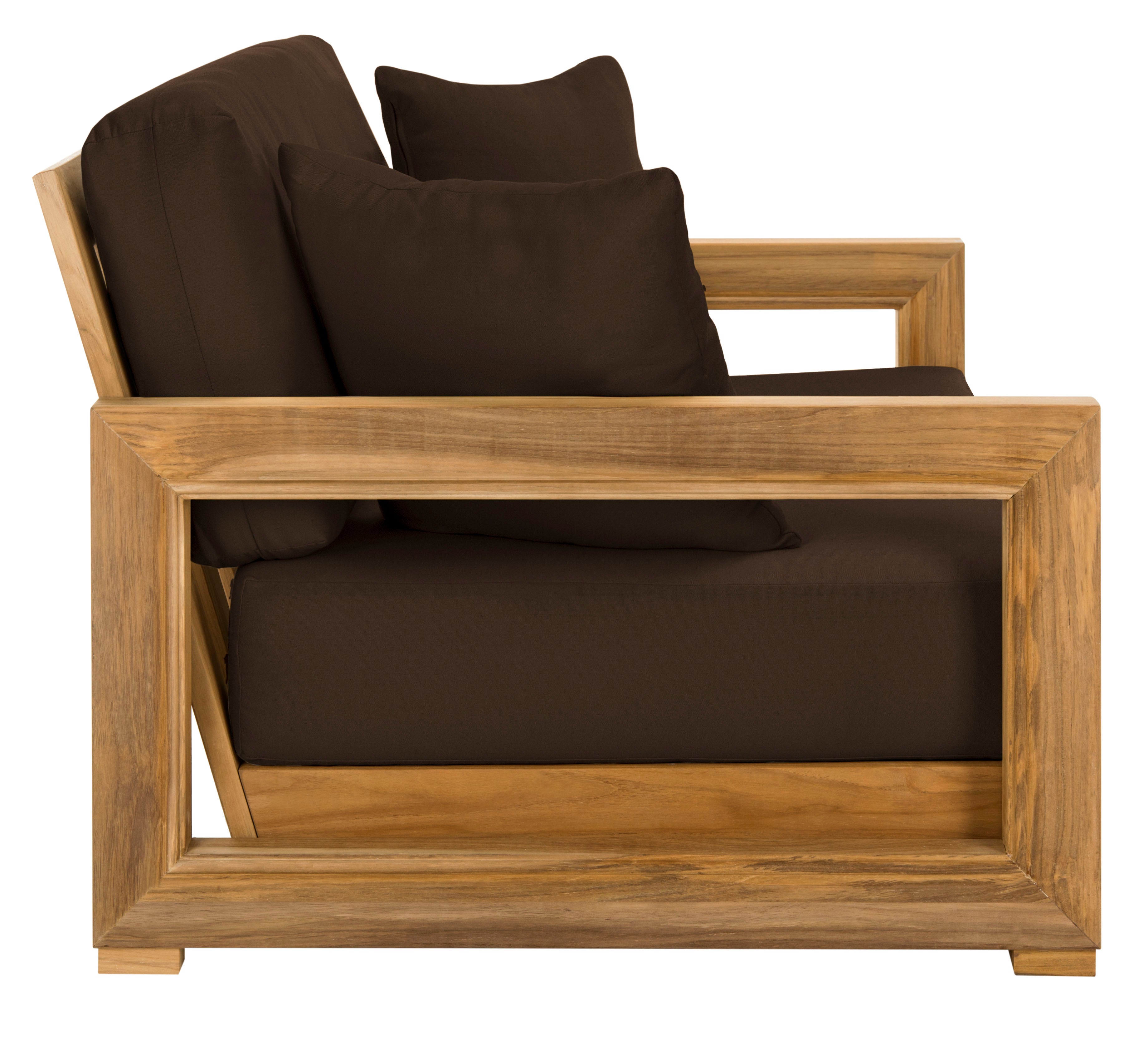 Montford 2-Seat Bench | Safavieh Couture - Natural Teak / Dark Brown