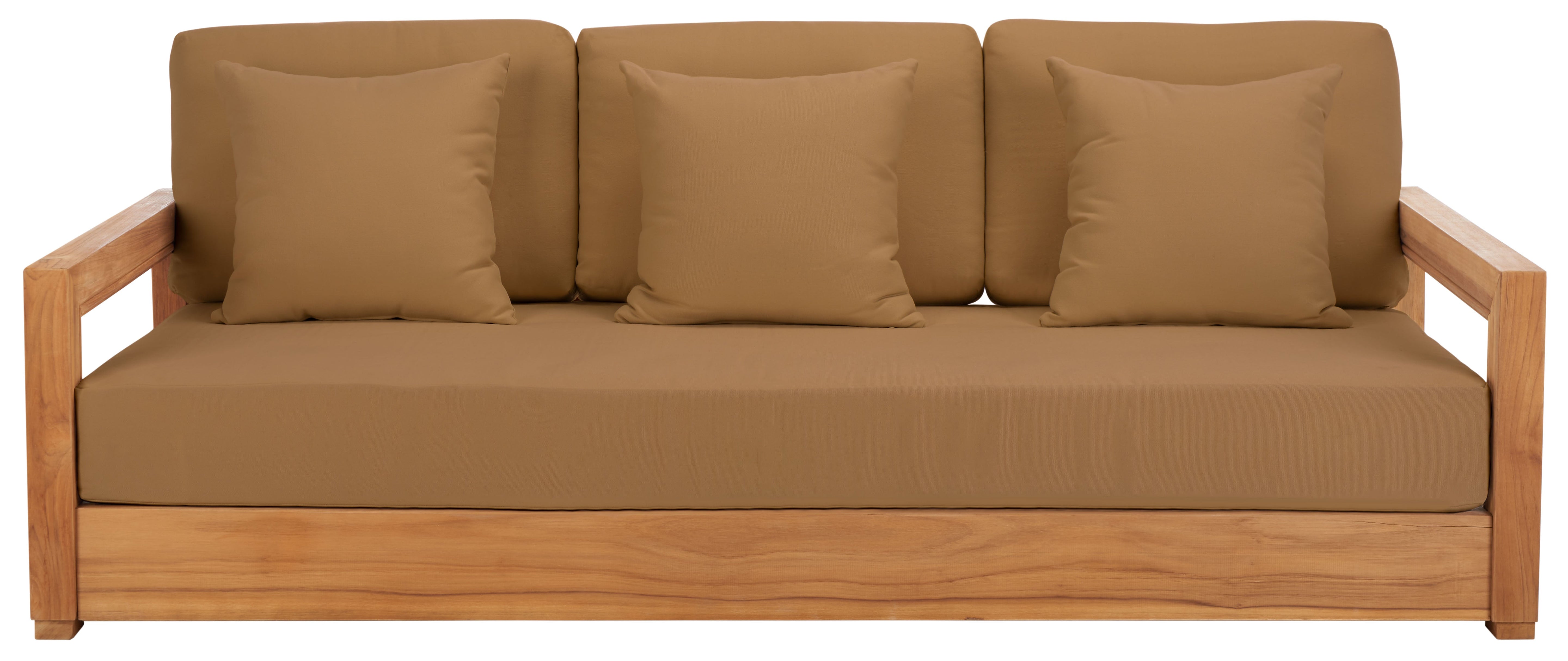 Montford 3-Seat Sofa | Safavieh Couture - CPT1004 - Natural Teak / Brown