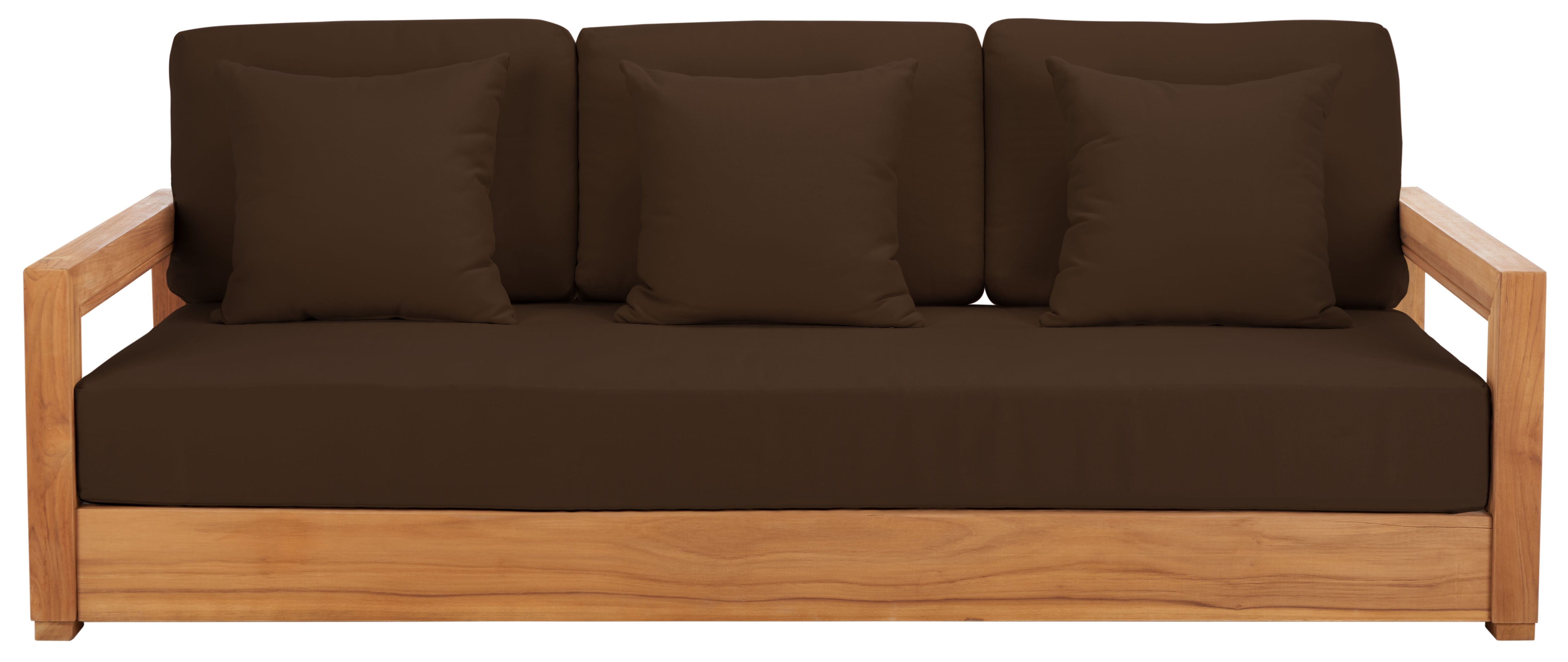 Montford 3-Seat Sofa | Safavieh Couture - CPT1004 - Natural Teak / Dark Brown