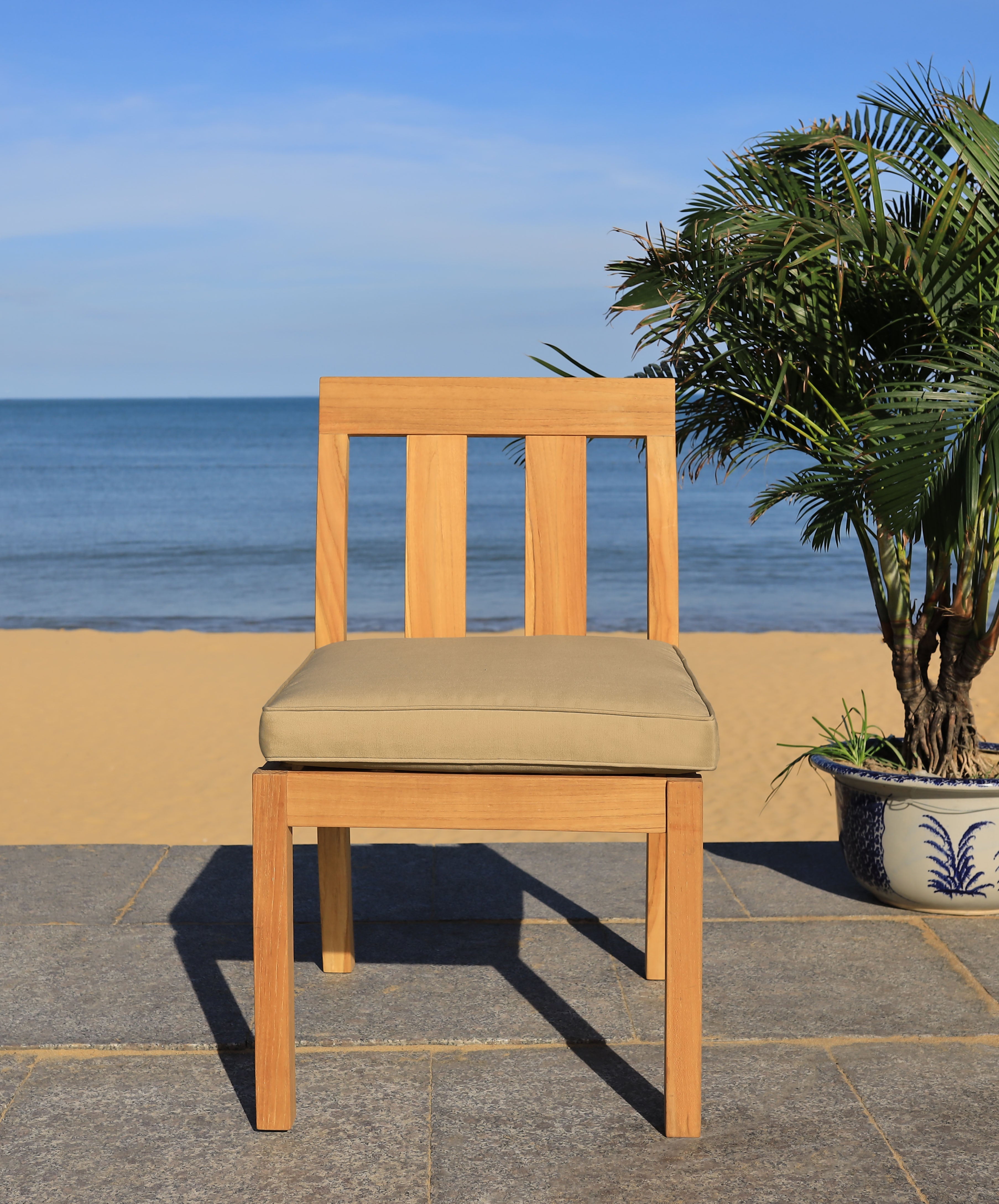 Montford Teak Dining Chair Natural (Set of 2) | Safavieh Couture - Natural Teak / Brown