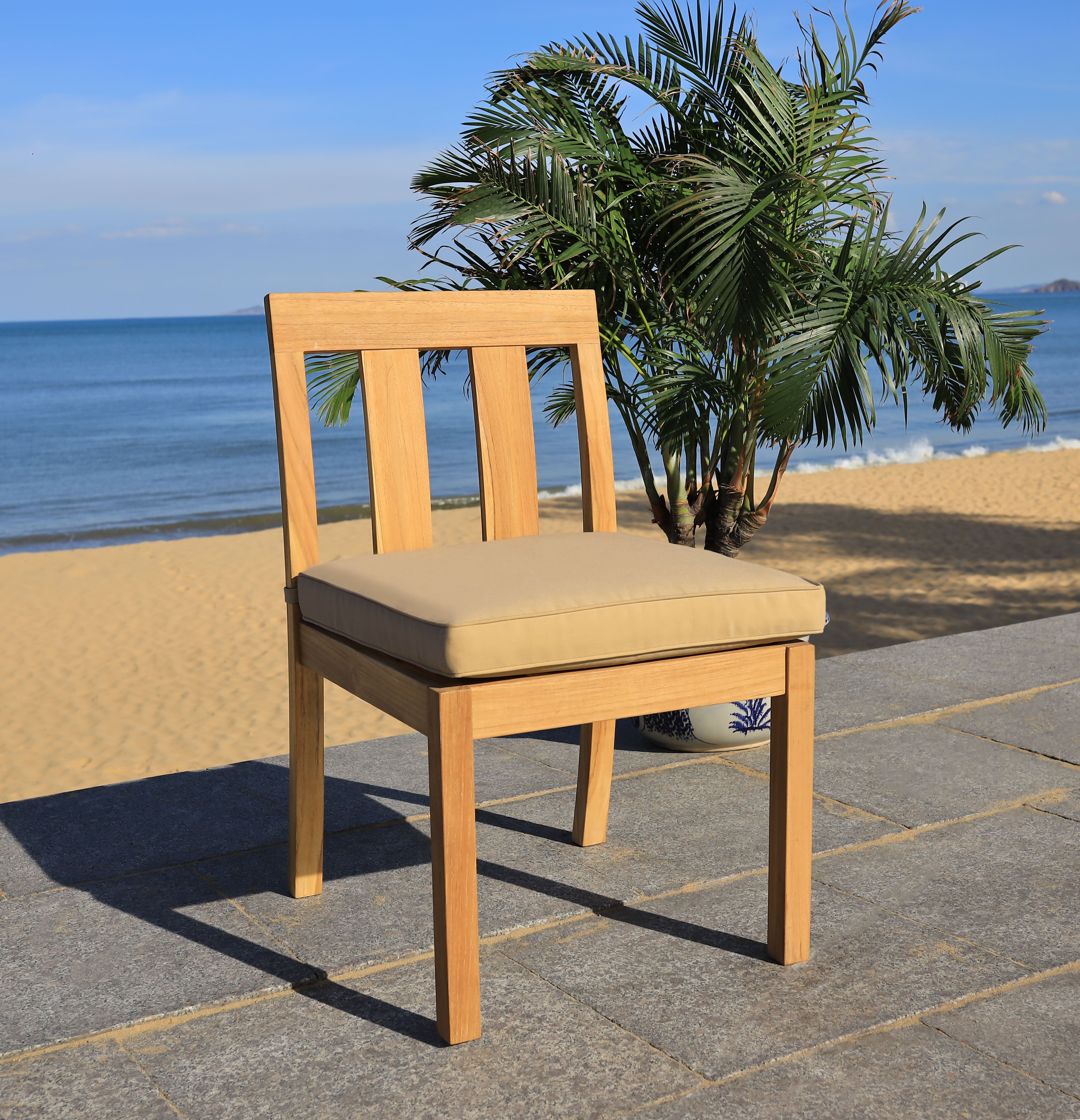 Montford Teak Dining Chair Natural (Set of 2) | Safavieh Couture - Natural Teak / Brown