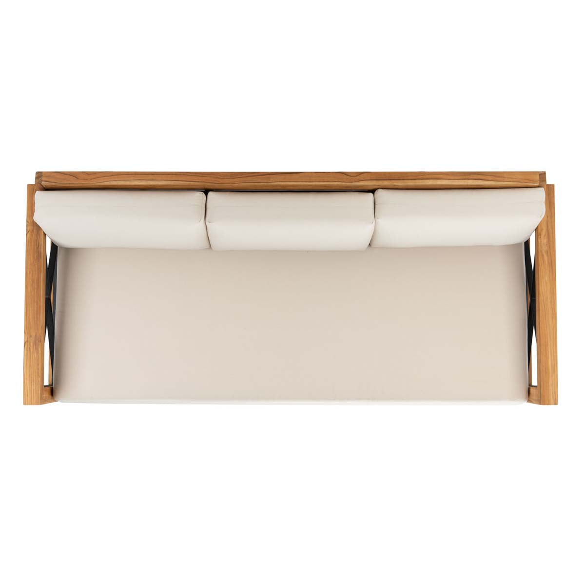 Safavieh Couture Curacao Outdoor Teak 3 - Seat Sofa - Natural / Beige