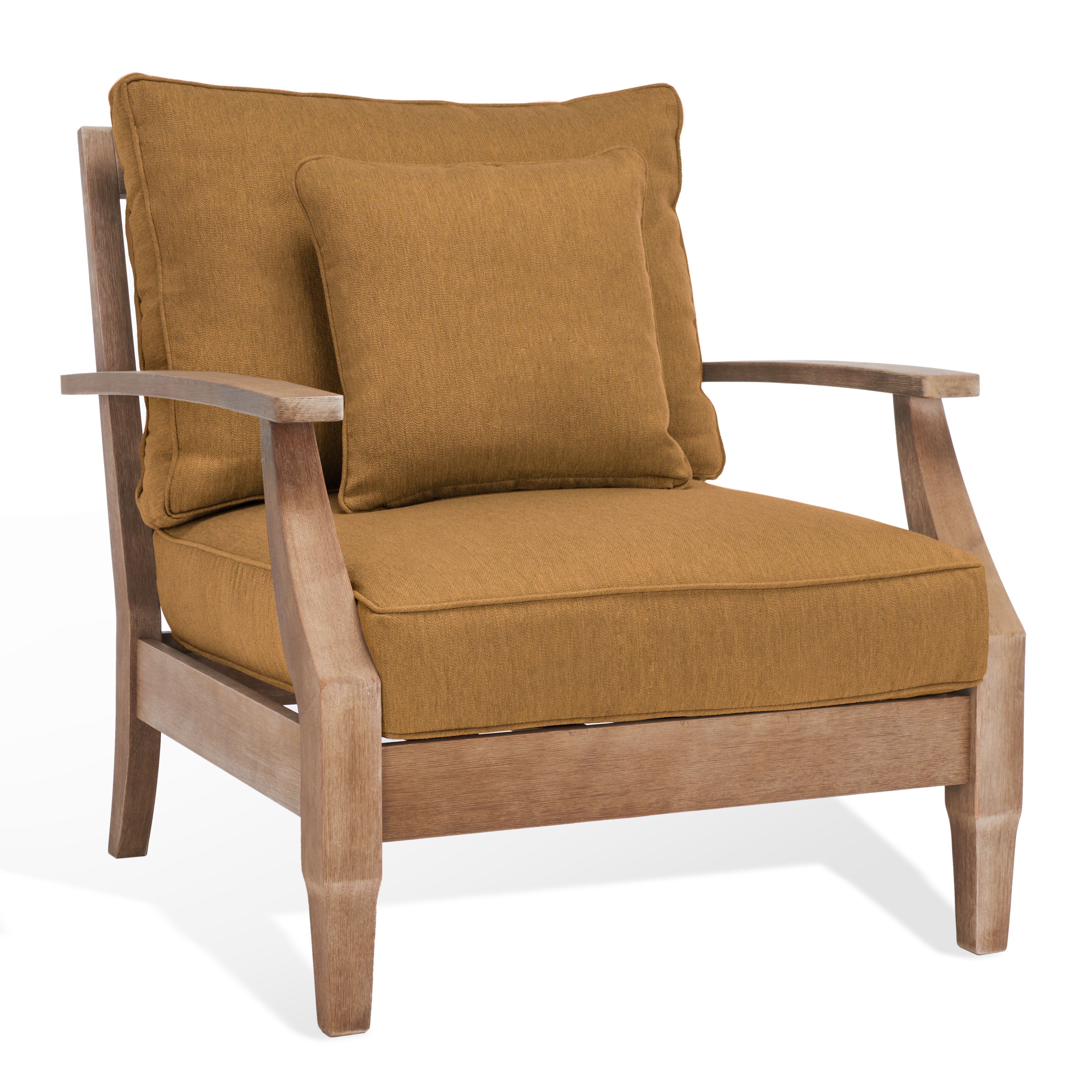 Safavieh Couture Martinique Wood Patio Armchair - Natural / Brown