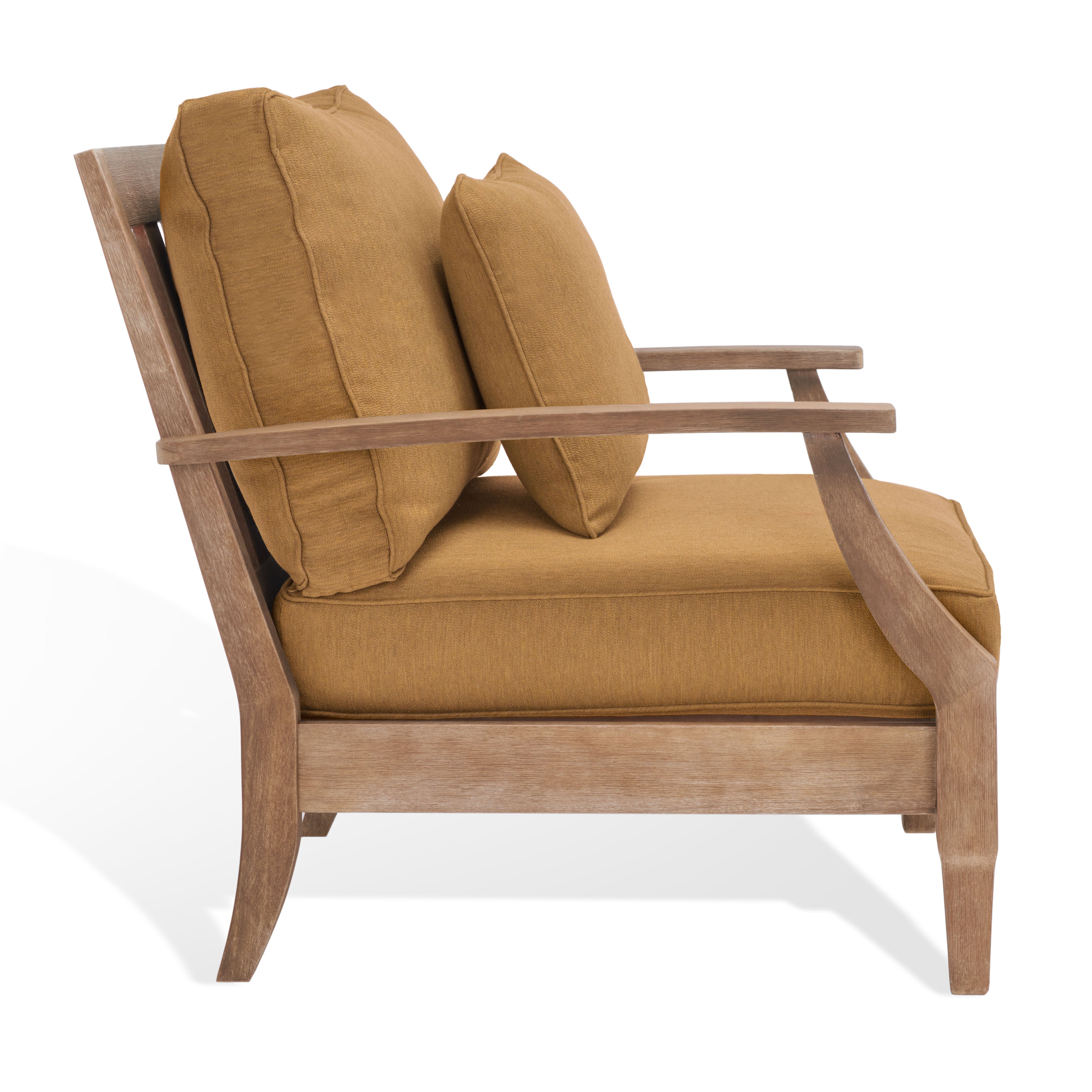 Safavieh Couture Martinique Wood Patio Armchair - Natural / Brown