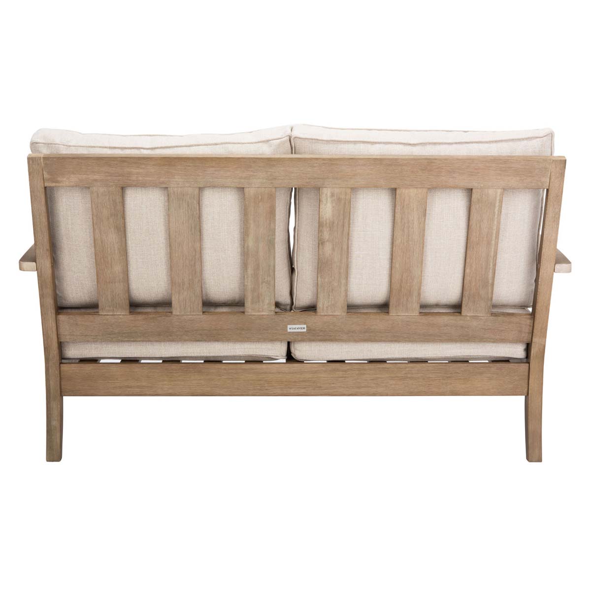 Safavieh Couture Martinique Wood Patio Loveseat - Natural / White