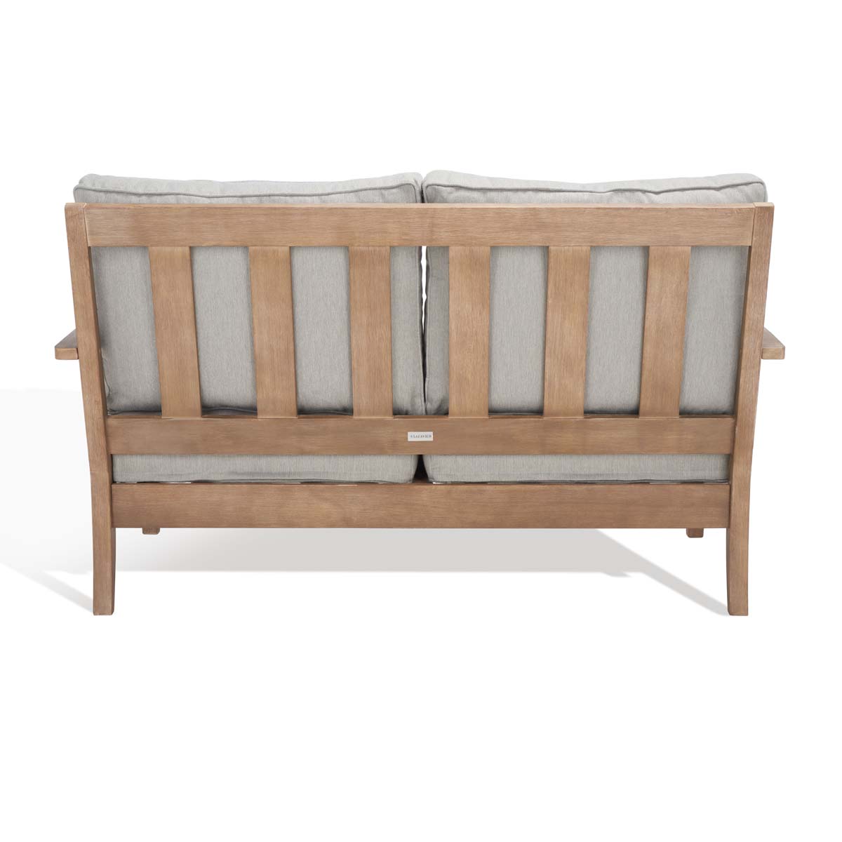 Safavieh Couture Martinique Wood Patio Loveseat - Natural / Grey