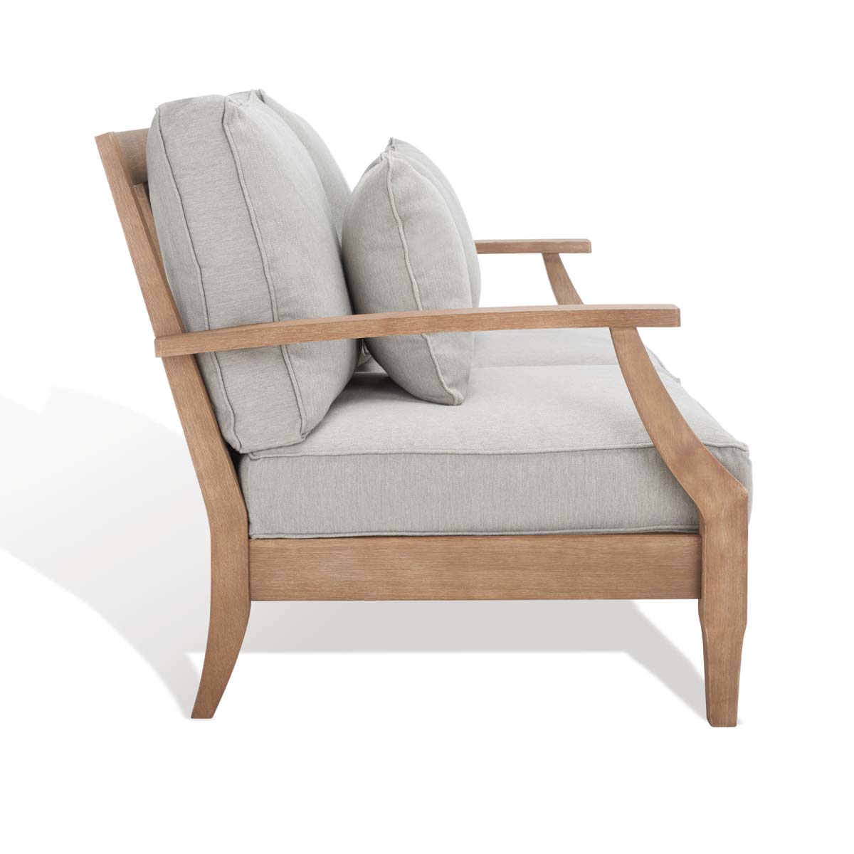 Safavieh Couture Martinique Wood Patio Loveseat - Natural / Grey