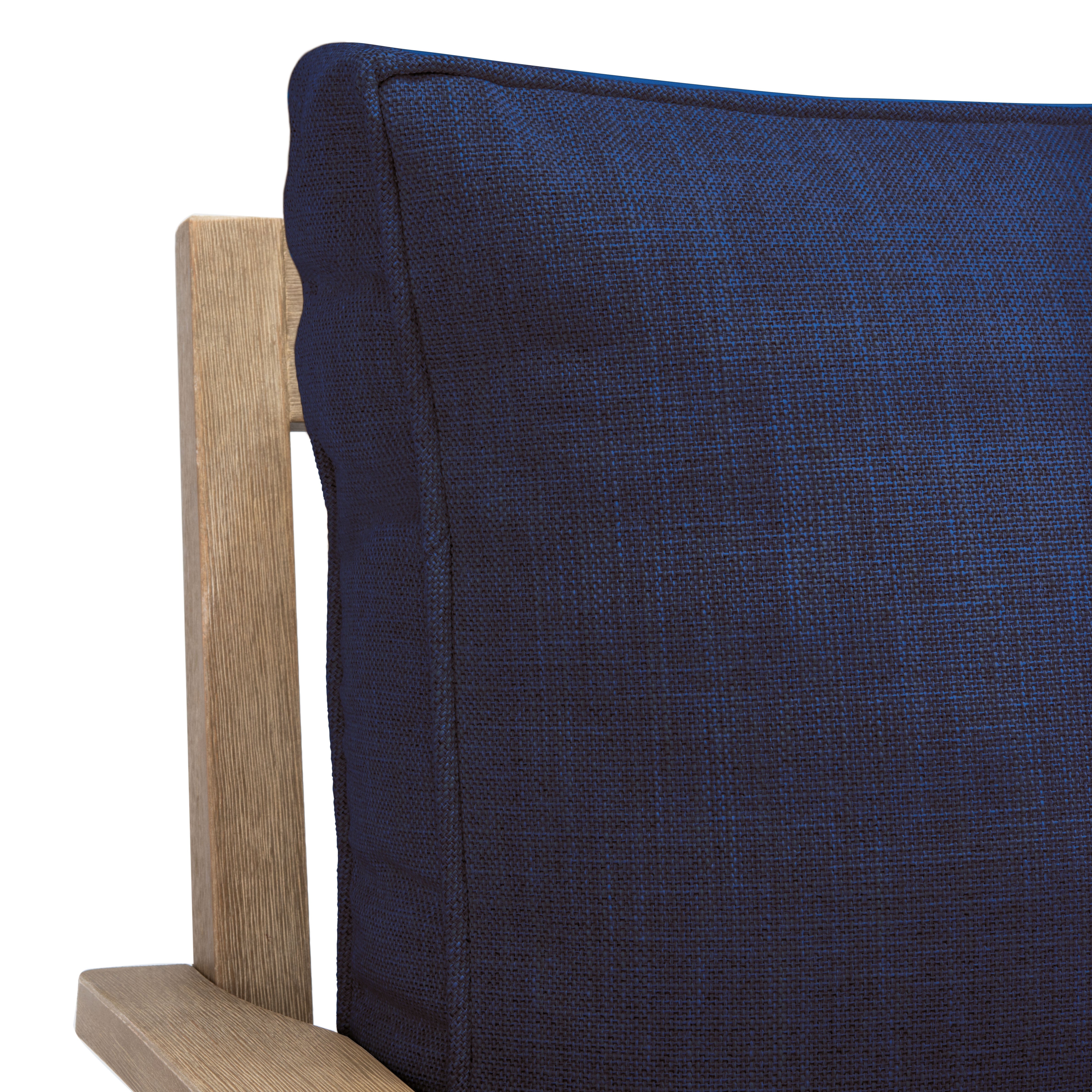 Safavieh Couture Martinique Wood Patio Loveseat - Natural / Navy