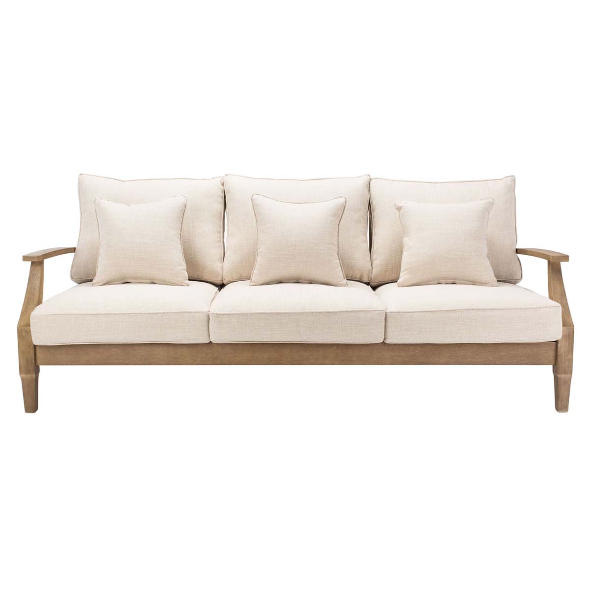 Safavieh Couture Martinique Wood Patio Sofa - Natural / White