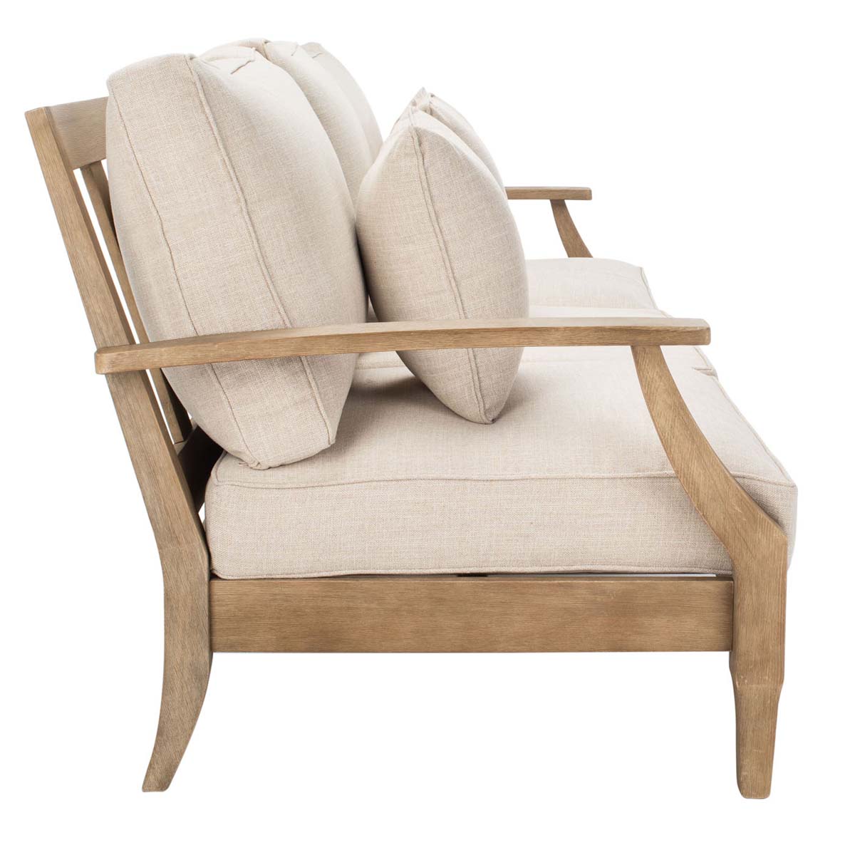 Safavieh Couture Martinique Wood Patio Sofa - Natural / White