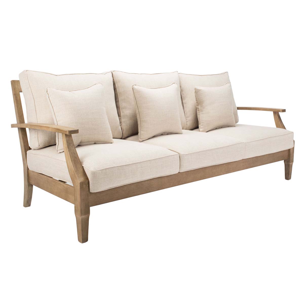 Safavieh Couture Martinique Wood Patio Sofa - Natural / White