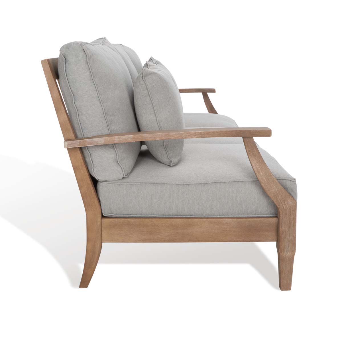 Safavieh Couture Martinique Wood Patio Sofa - Natural / Grey