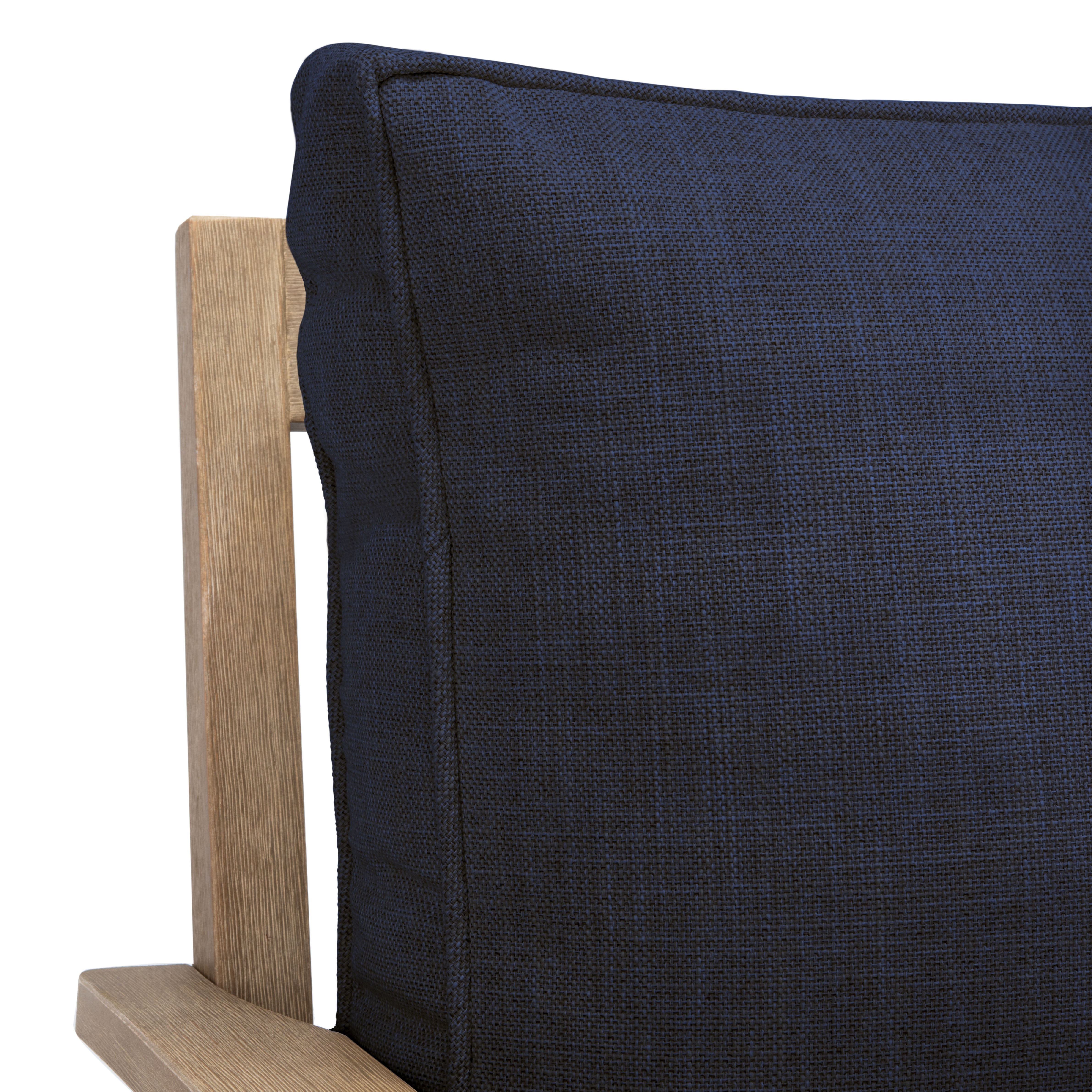 Safavieh Couture Martinique Wood Patio Sofa - Natural / Navy