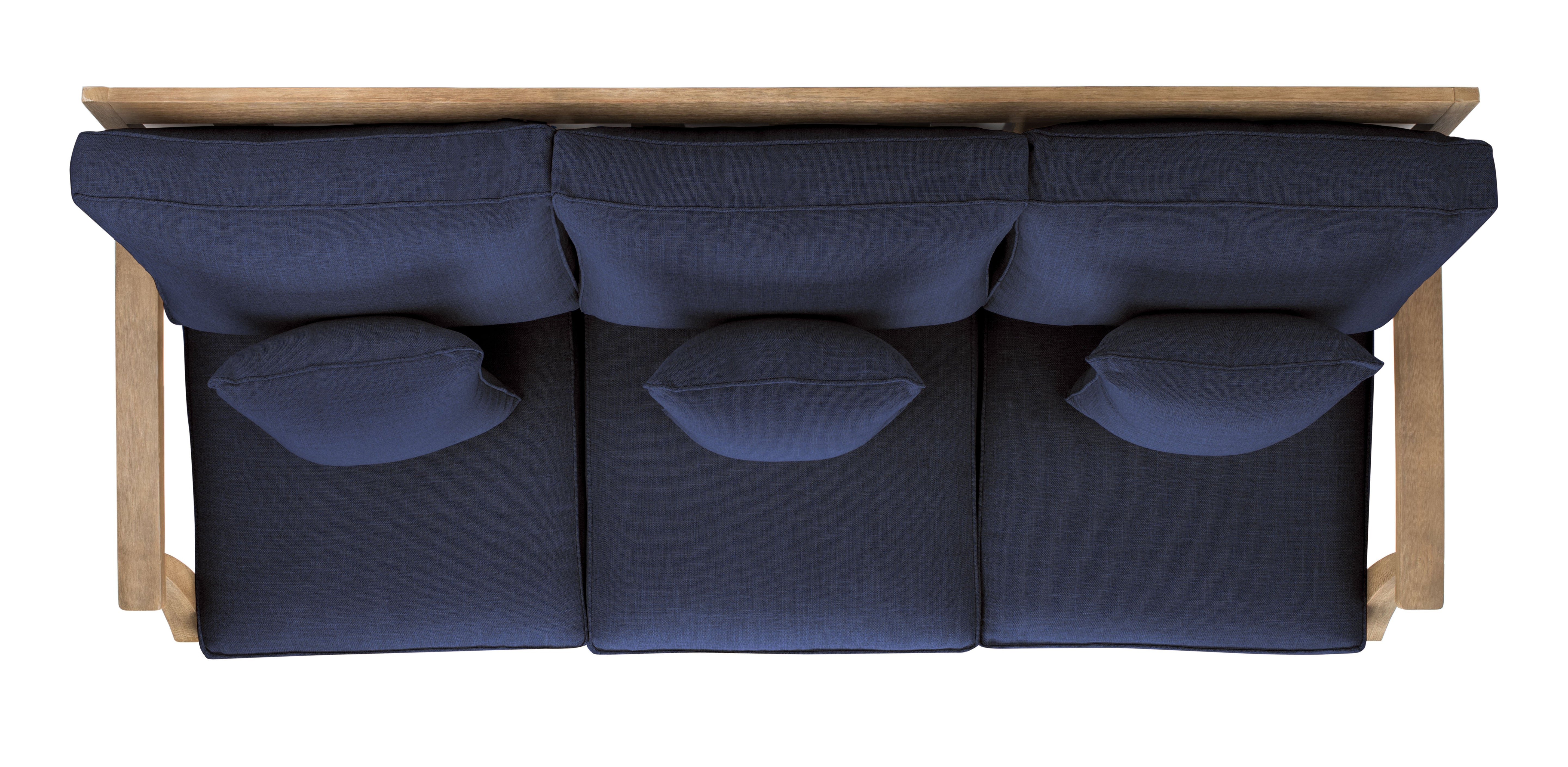 Safavieh Couture Martinique Wood Patio Sofa - Natural / Navy