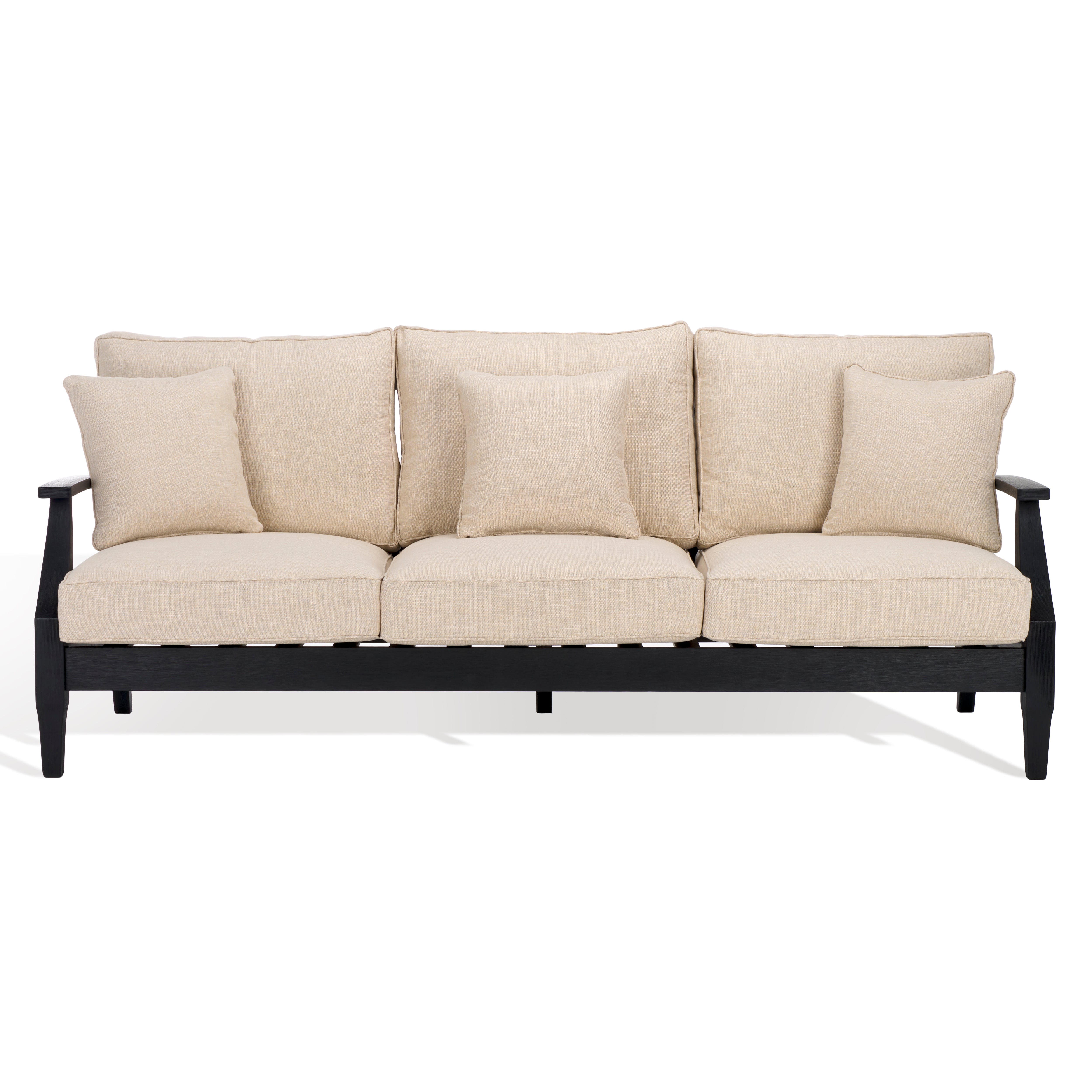 Safavieh Couture Martinique Wood Patio Sofa - Black / White