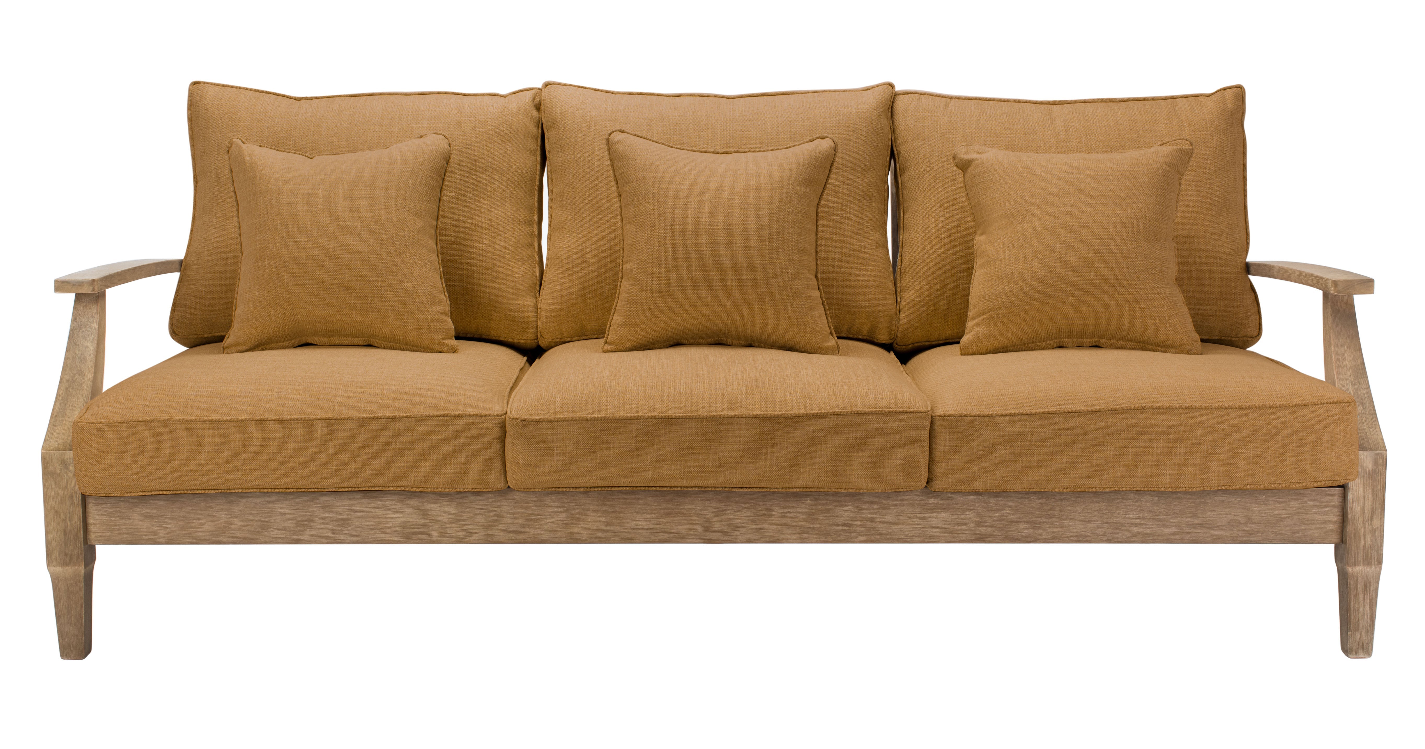 Safavieh Couture Martinique Wood Patio Sofa - Natural / Brown