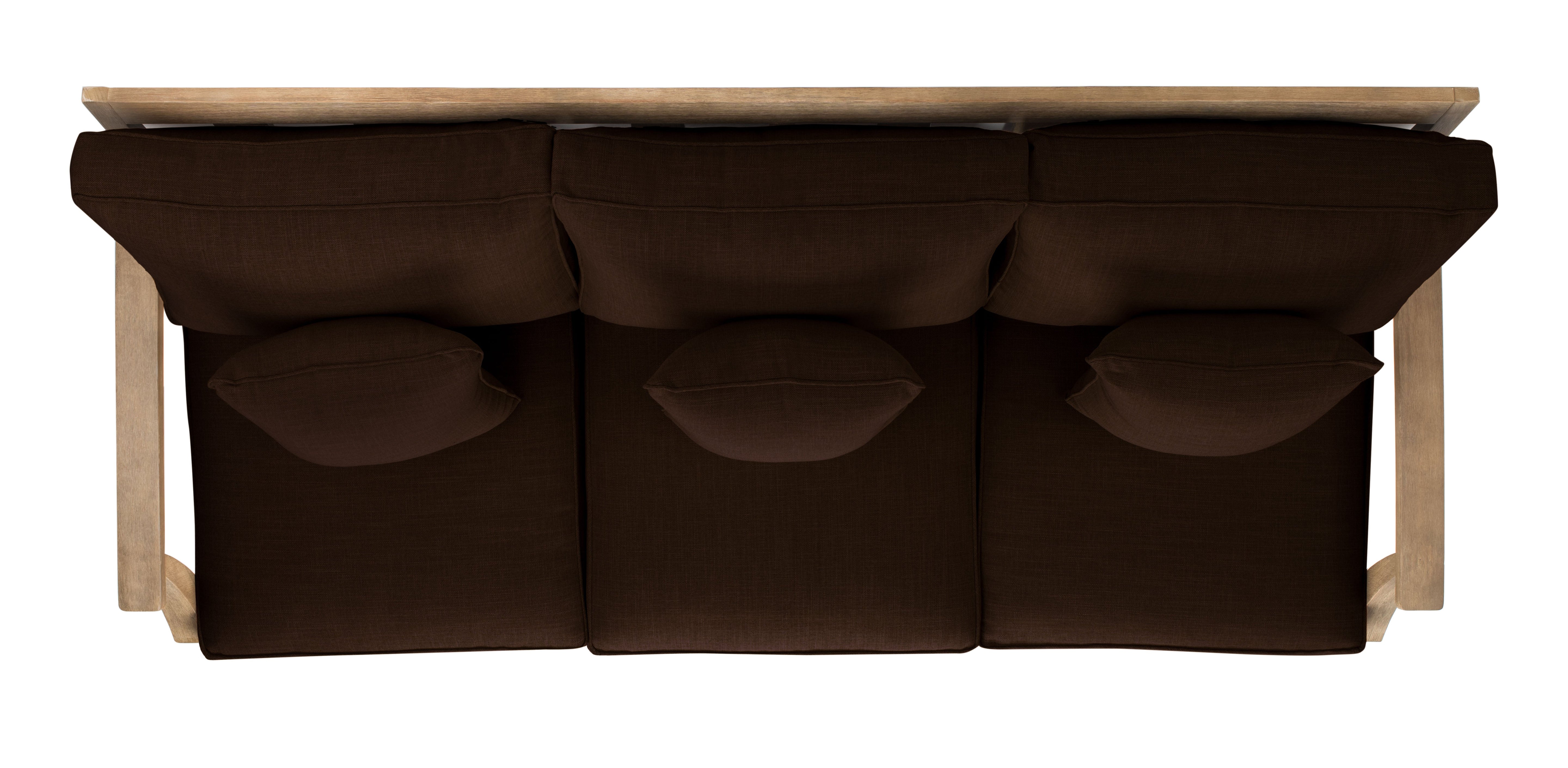 Safavieh Couture Martinique Wood Patio Sofa - Natural / Dark Brown