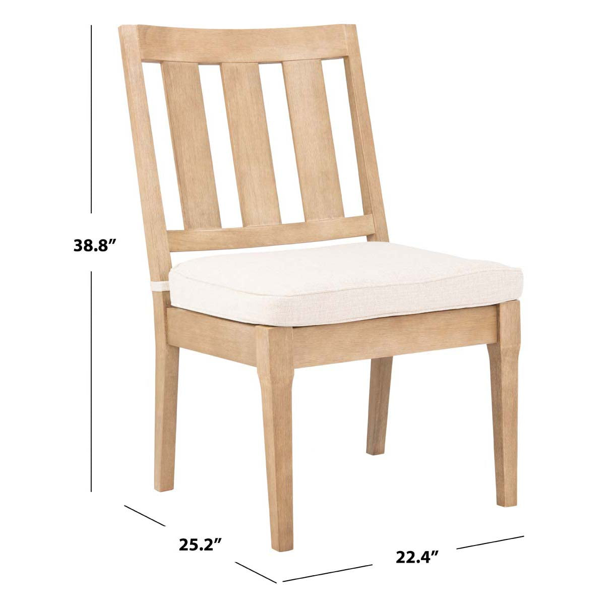 Safavieh Couture Dominica Wooden Outdoor Dining Chair - Natural / White