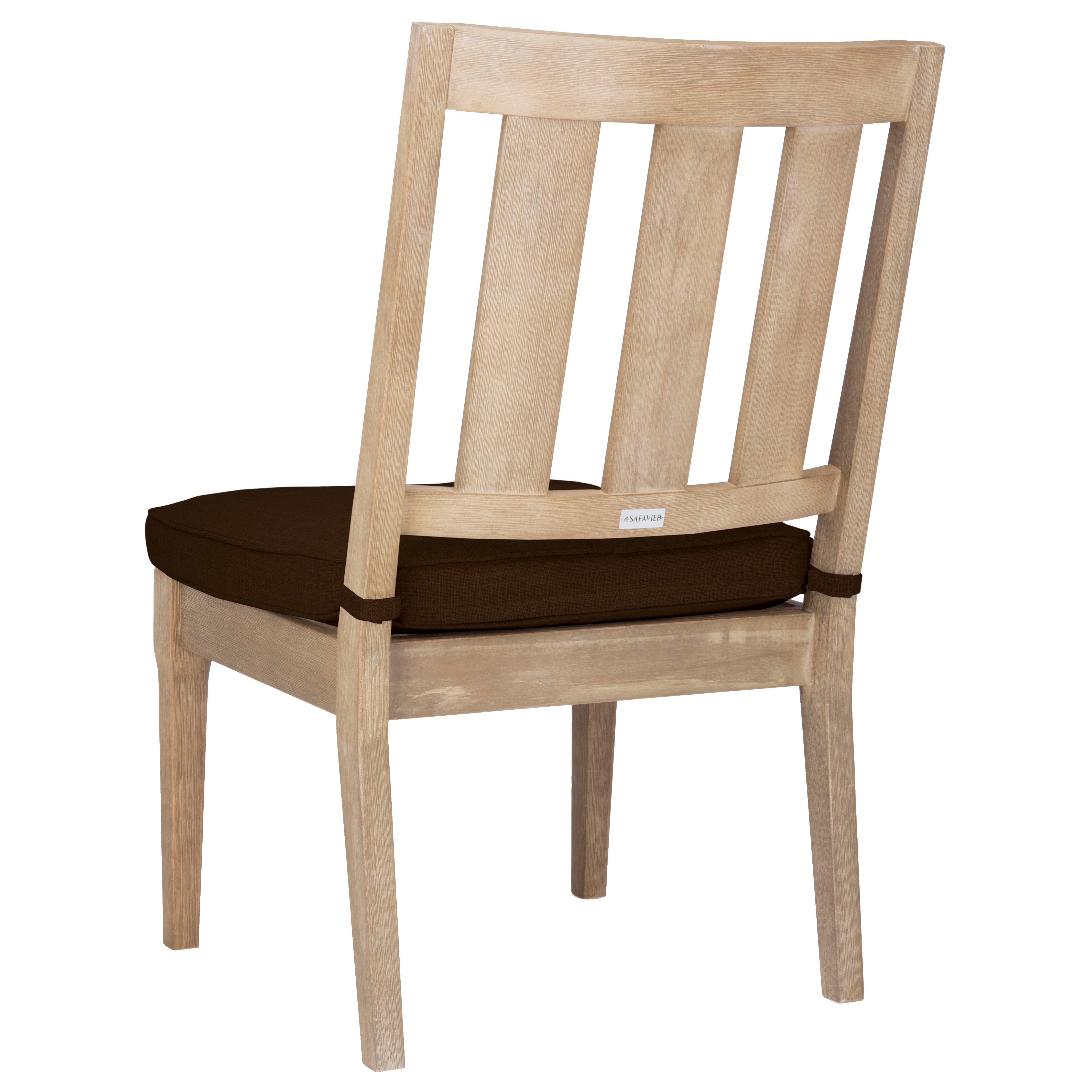 Safavieh Couture Dominica Wooden Outdoor Dining Chair - Natural / Dark Brown