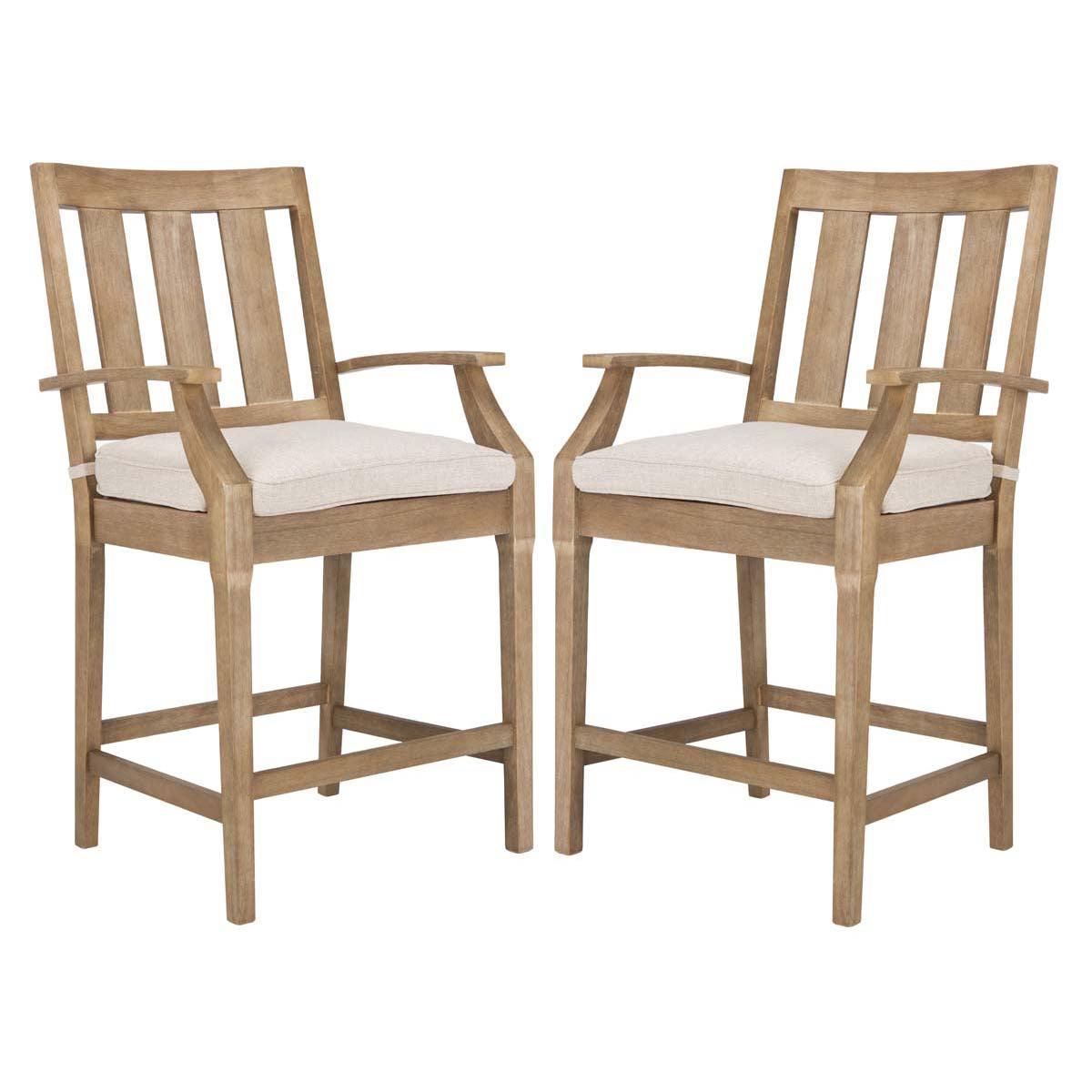 Safavieh Couture San Salvador Patio Bar Stools , CPT1020 - Natural (Set of 2)