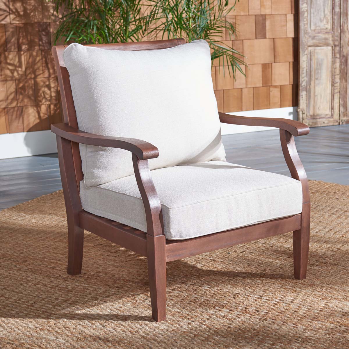 Safavieh Couture Payden Outdoor Accent Chair , CPT1022 - Natural / Beige