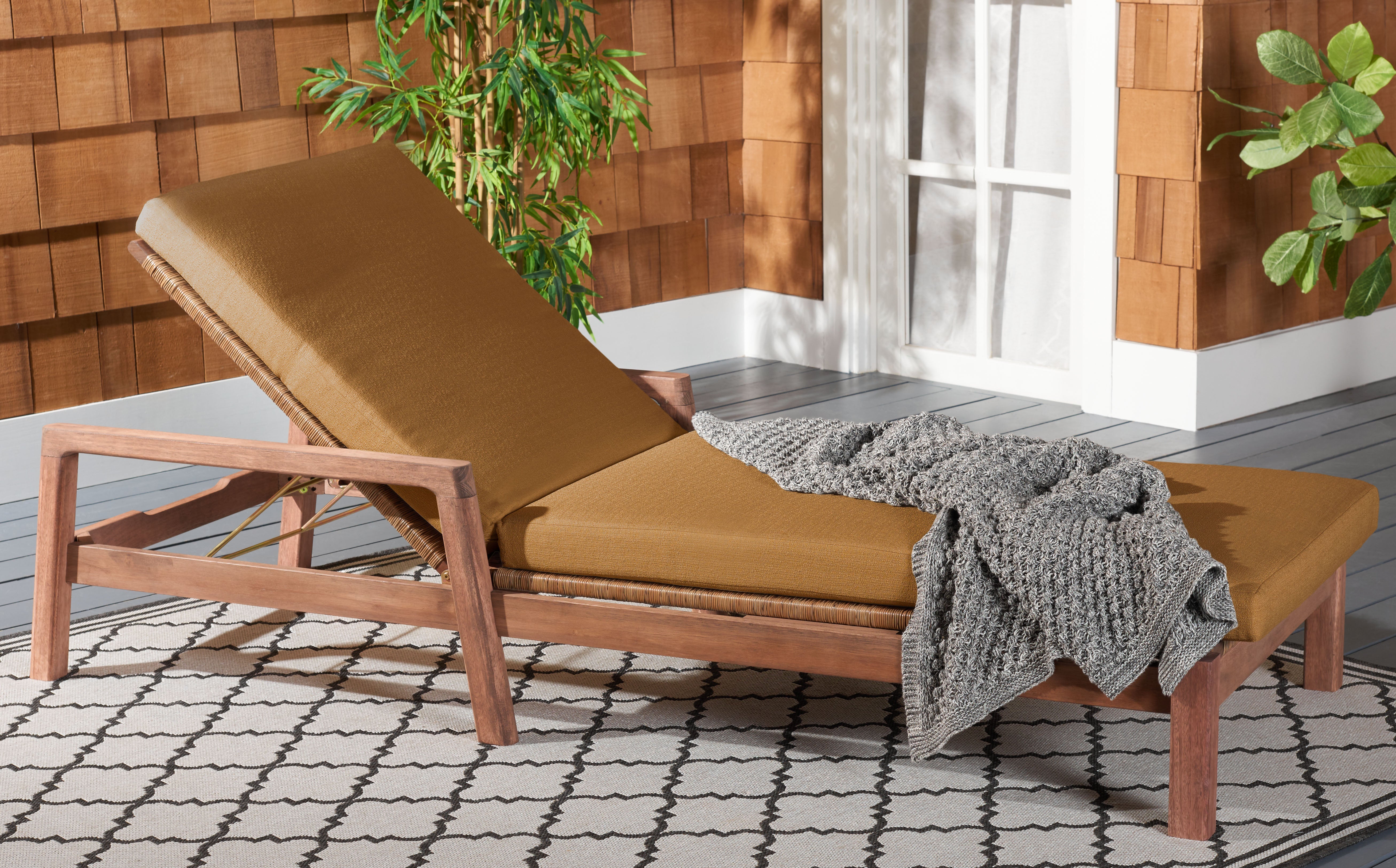 Safavieh Couture Donnamaria Wicker Sun Lounger, CPT1027 - Natural / Brown