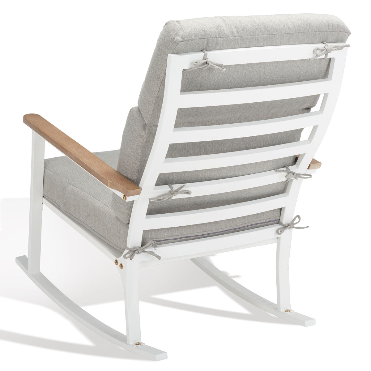 Safavieh Couture Brutus Rocking Chair - White / Light Grey / Natural