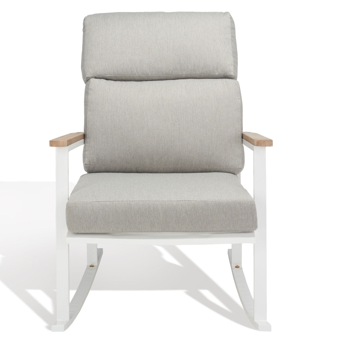 Safavieh Couture Brutus Rocking Chair - White / Light Grey / Natural