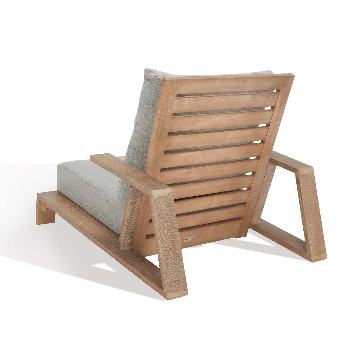 Safavieh Lanai Wood Patio Chair, Dark Brown / Beige - Dark Brown / Beige