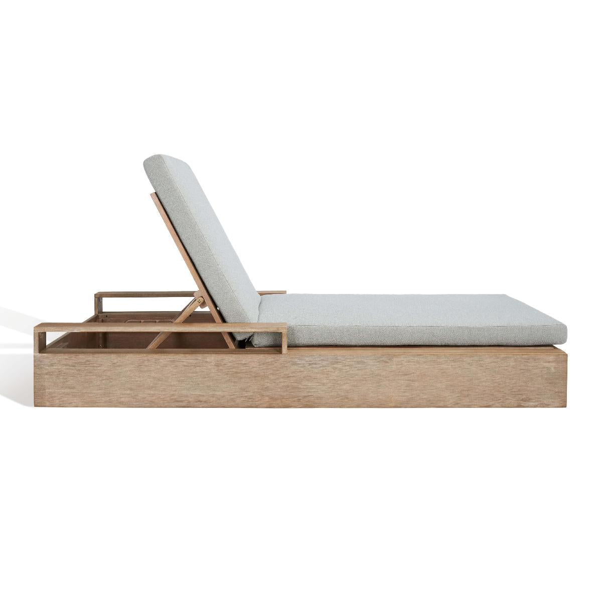 Safavieh Couture Lanai Wood Chaise Lounge Chair, CPT1039 - Brown / Light Grey