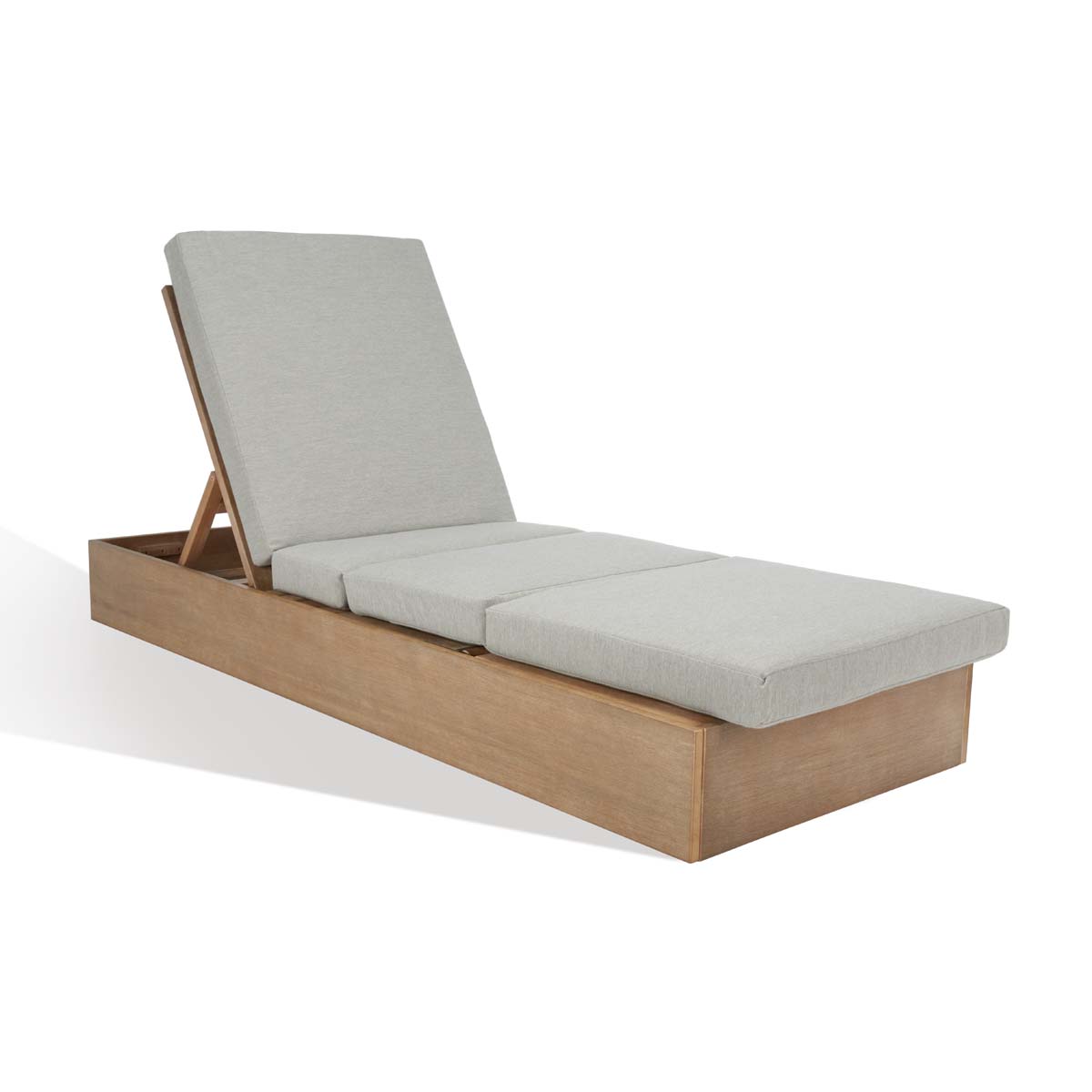 Safavieh Vincent Wood Chaise Lounge Chair , CPT1043 - Dark Brown / Beige