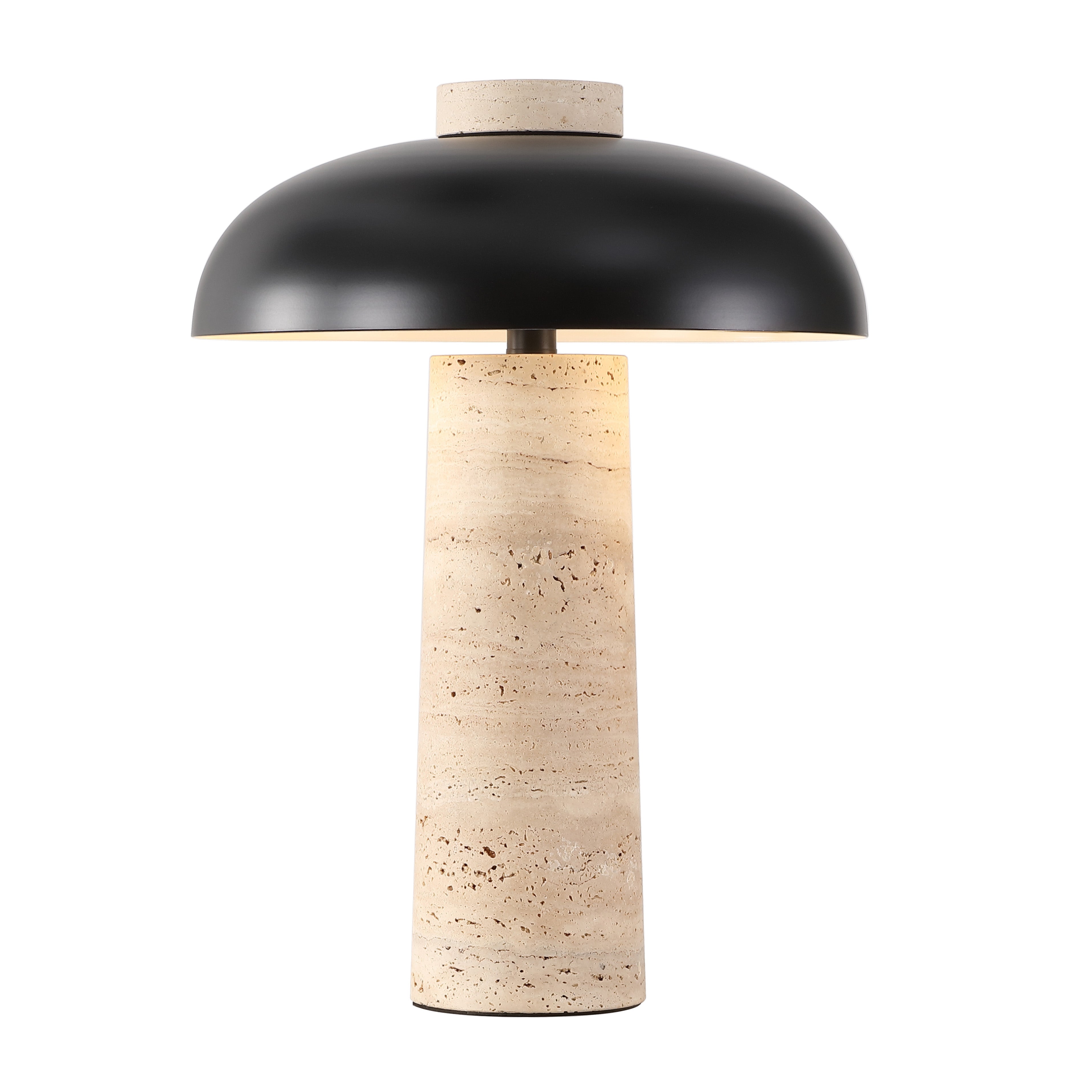 Giacomo Travertine Table Lamp, CTL1065 | Safavieh Couture - Travertine / Black