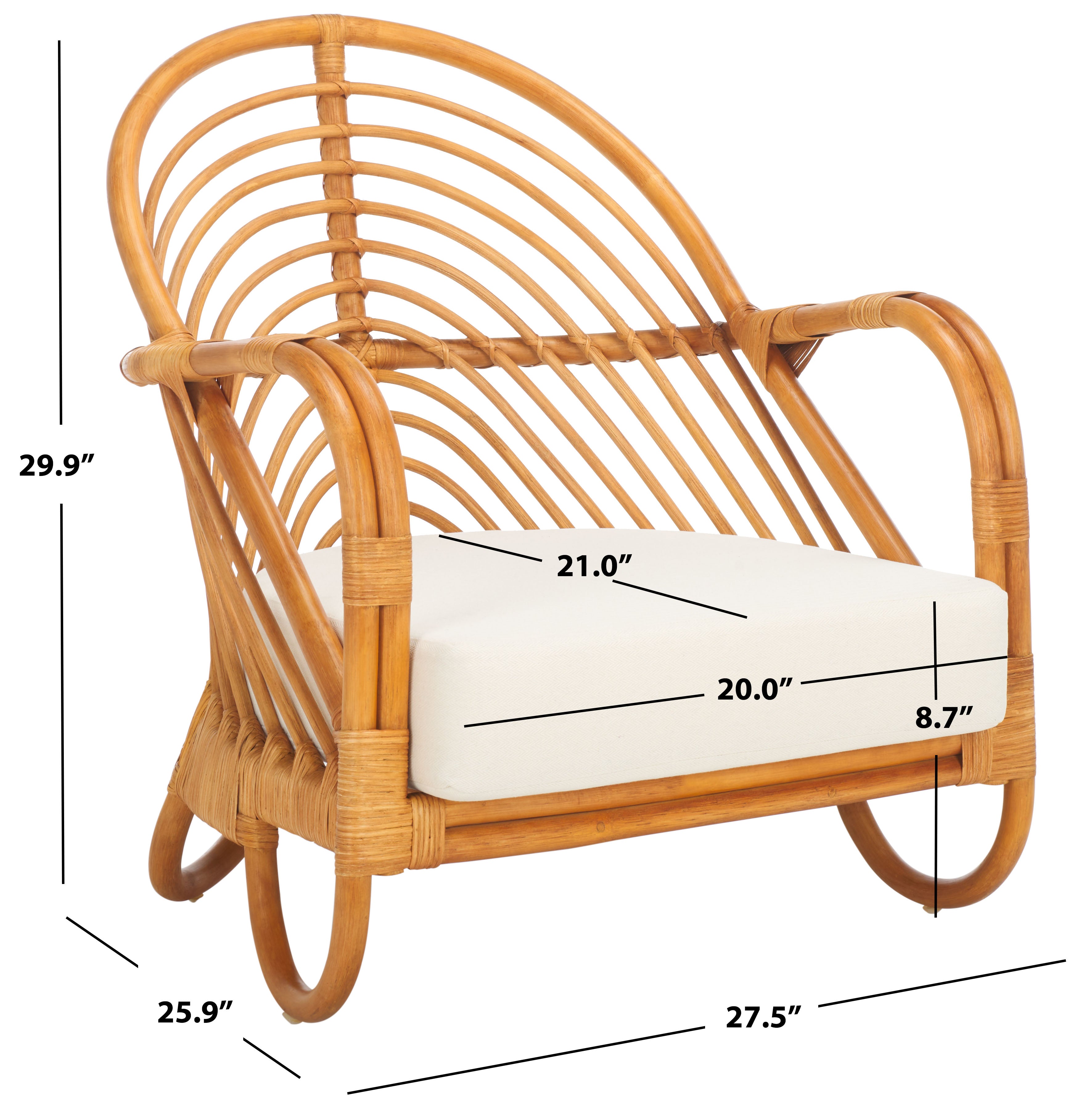 Ivybelle Rattan Accent Chair | Safavieh Couture - CWK3005