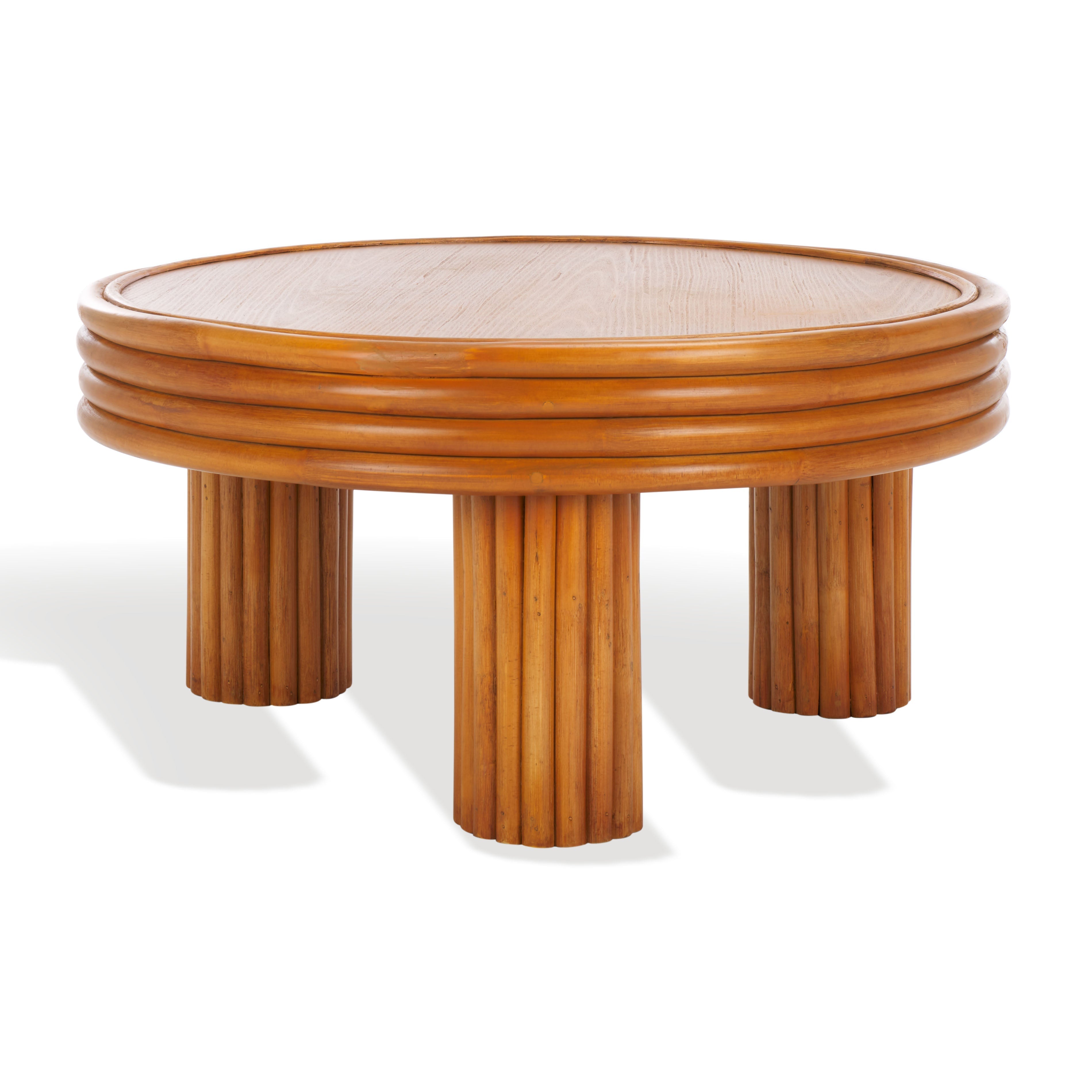 Safavieh Couture Bayard Rattan Round Coffee Table, CWK3008 - Natural