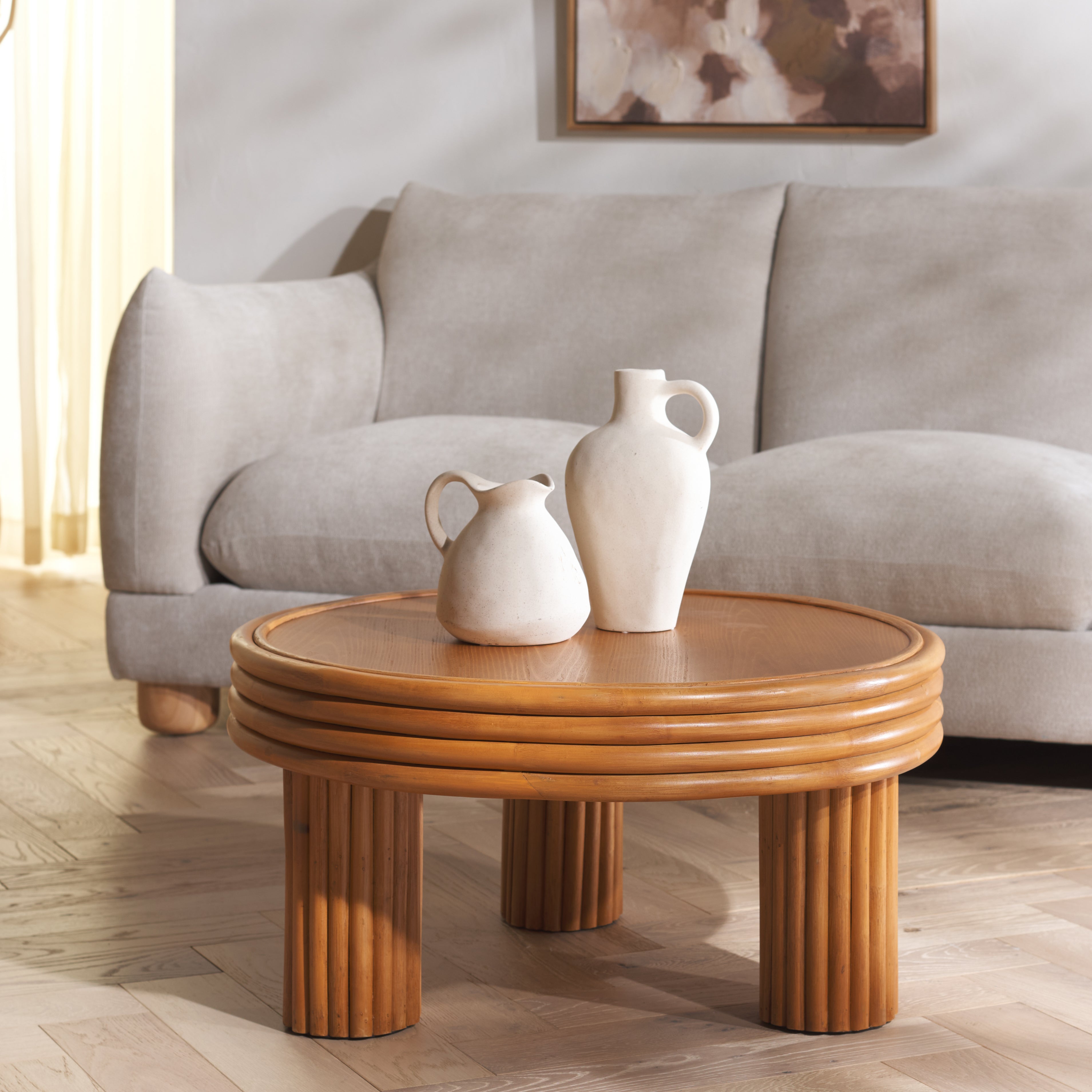 Safavieh Couture Bayard Rattan Round Coffee Table, CWK3008 - Natural