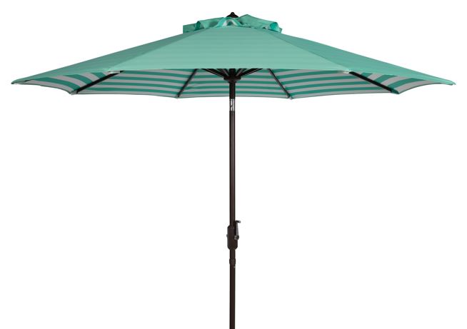 Athens Inside Out Striped 9Ft Crank Outdoor Auto Tilt Umbrella | Safavieh - PAT8007