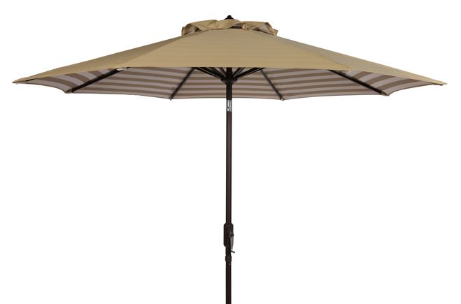 Athens Inside Out Striped 9Ft Crank Outdoor Auto Tilt Umbrella | Safavieh - PAT8007