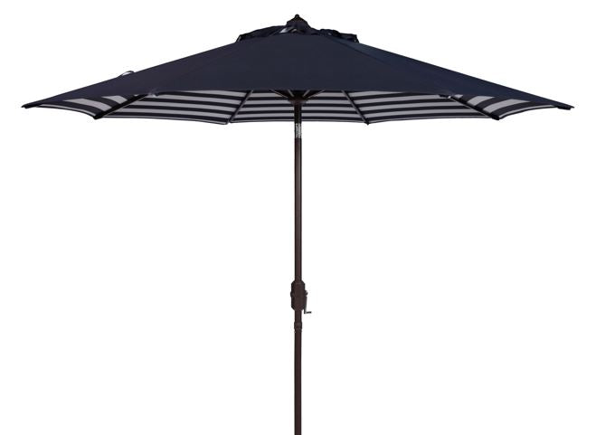 Athens Inside Out Striped 9Ft Crank Outdoor Auto Tilt Umbrella | Safavieh - PAT8007