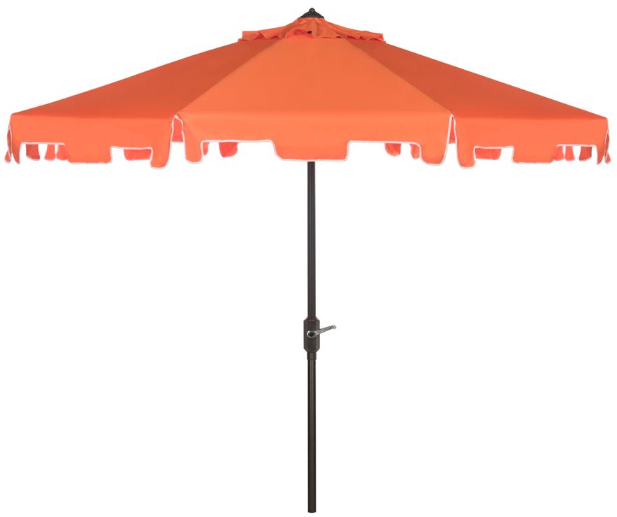 Uv Resistant Zimmerman 9 Ft Crank Market Push Button Tilt Umbrella With Flap | Safavieh - PAT8000