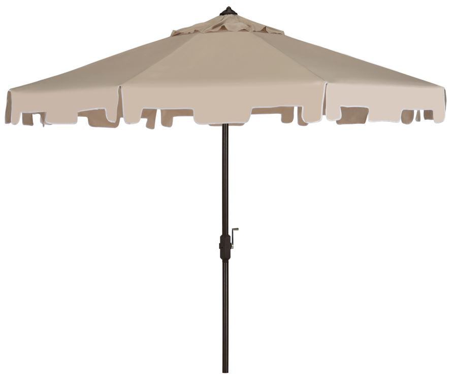 Uv Resistant Zimmerman 9 Ft Crank Market Push Button Tilt Umbrella With Flap | Safavieh - PAT8000