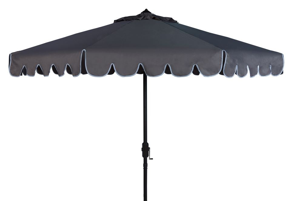 Venice Single Scallop 9Ft Crank Outdoor Push Button Tilt Umbrella | Safavieh - PAT8010