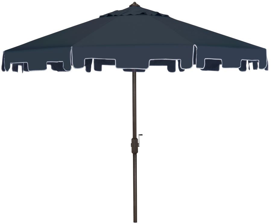 Uv Resistant Zimmerman 9 Ft Crank Market Push Button Tilt Umbrella With Flap | Safavieh - PAT8000