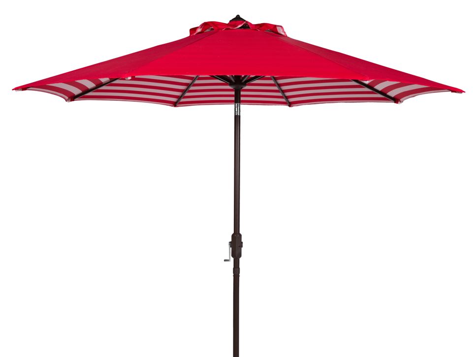 Athens Inside Out Striped 9Ft Crank Outdoor Auto Tilt Umbrella | Safavieh - PAT8007