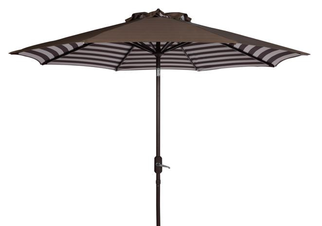 Athens Inside Out Striped 9Ft Crank Outdoor Auto Tilt Umbrella | Safavieh - PAT8007