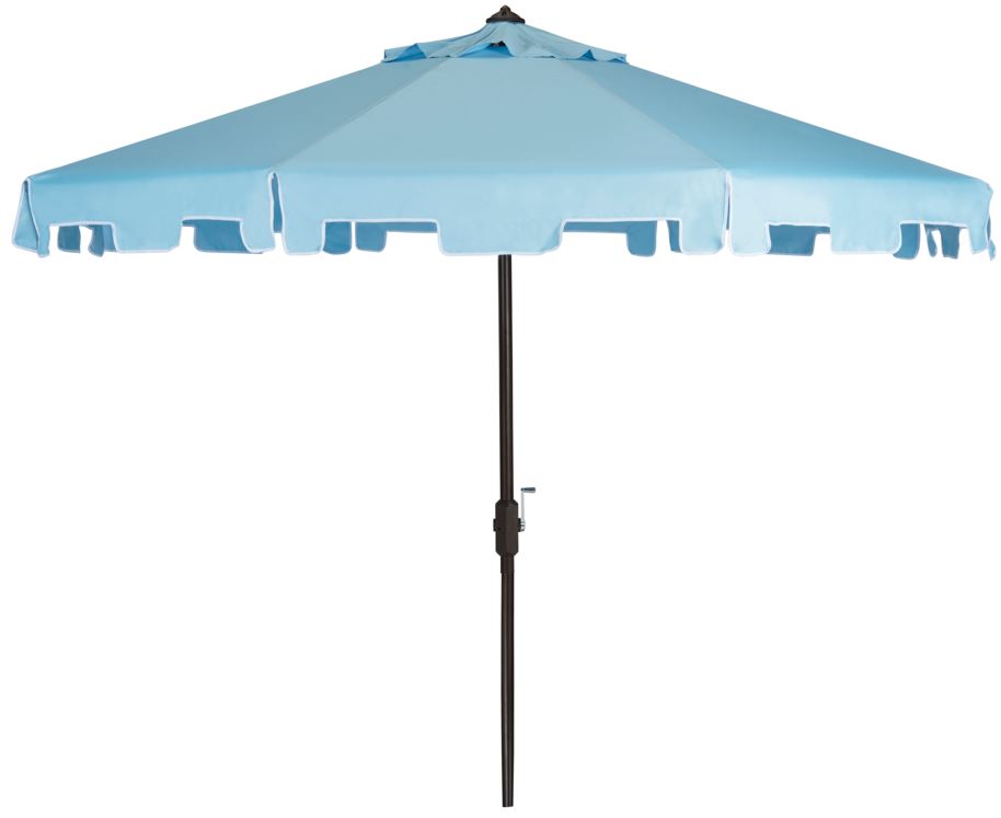 Uv Resistant Zimmerman 9 Ft Crank Market Push Button Tilt Umbrella With Flap | Safavieh - PAT8000