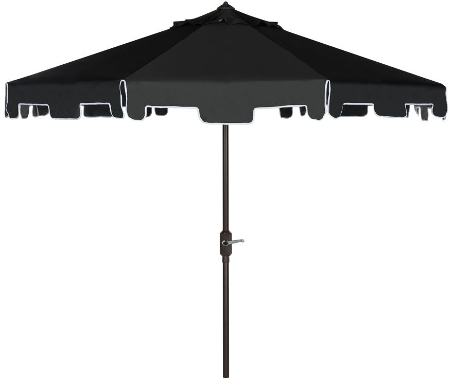 Uv Resistant Zimmerman 9 Ft Crank Market Push Button Tilt Umbrella With Flap | Safavieh - PAT8000